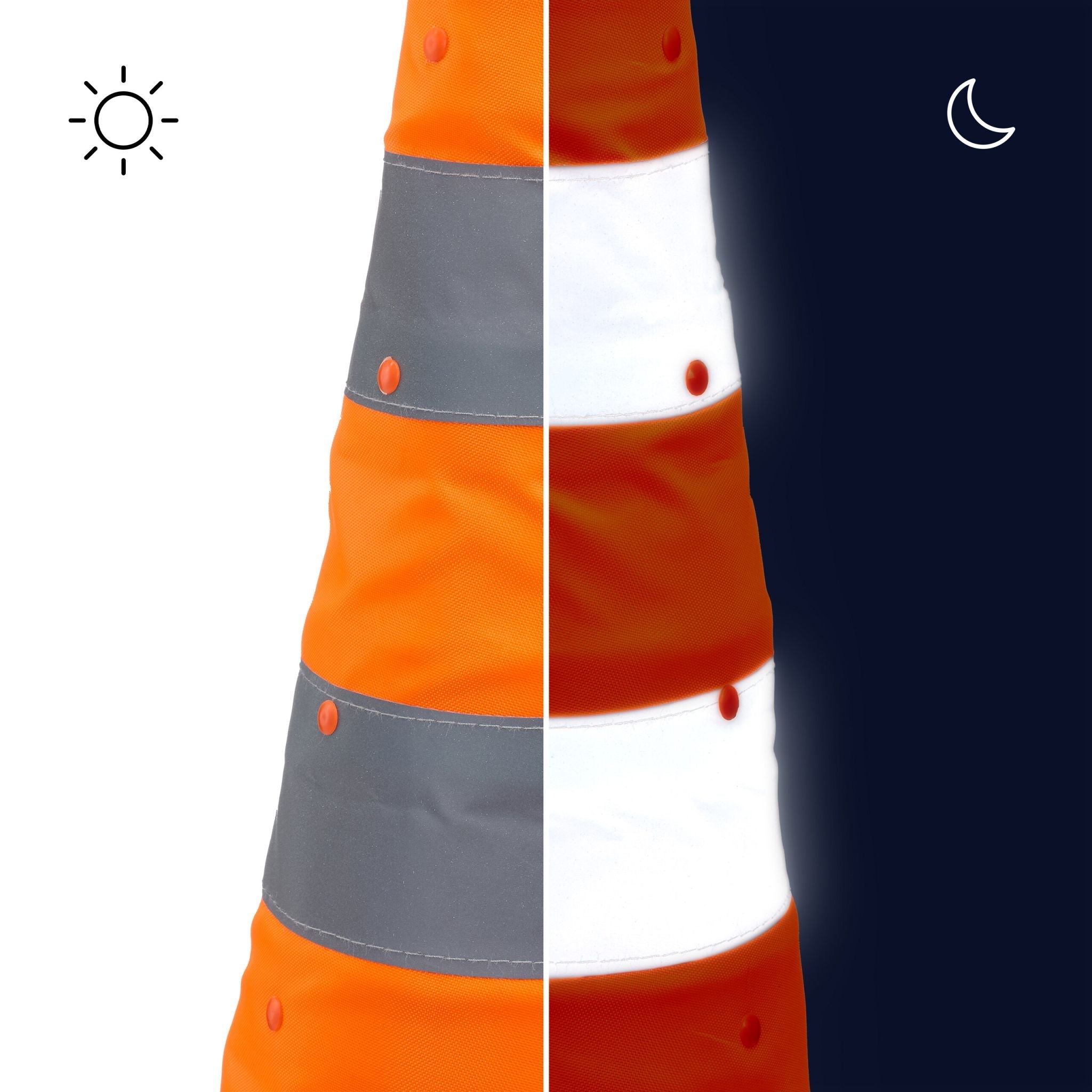 Faltbare Pylonen 70cm 4er-Set Orange-Silber von Relaxdays
