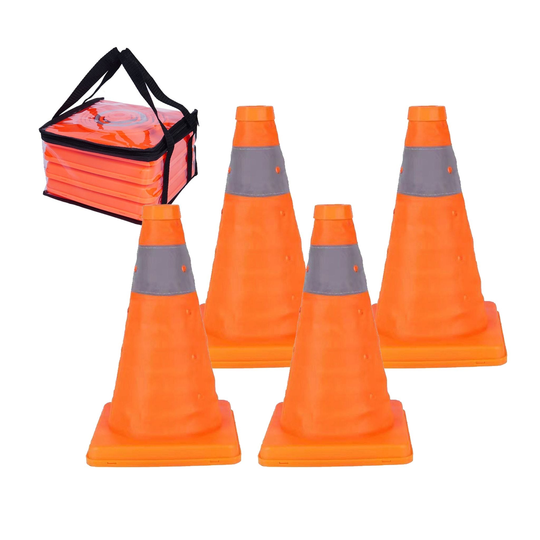 Faltbare Pylonen 4er-Set Orange-Silber von Relaxdays