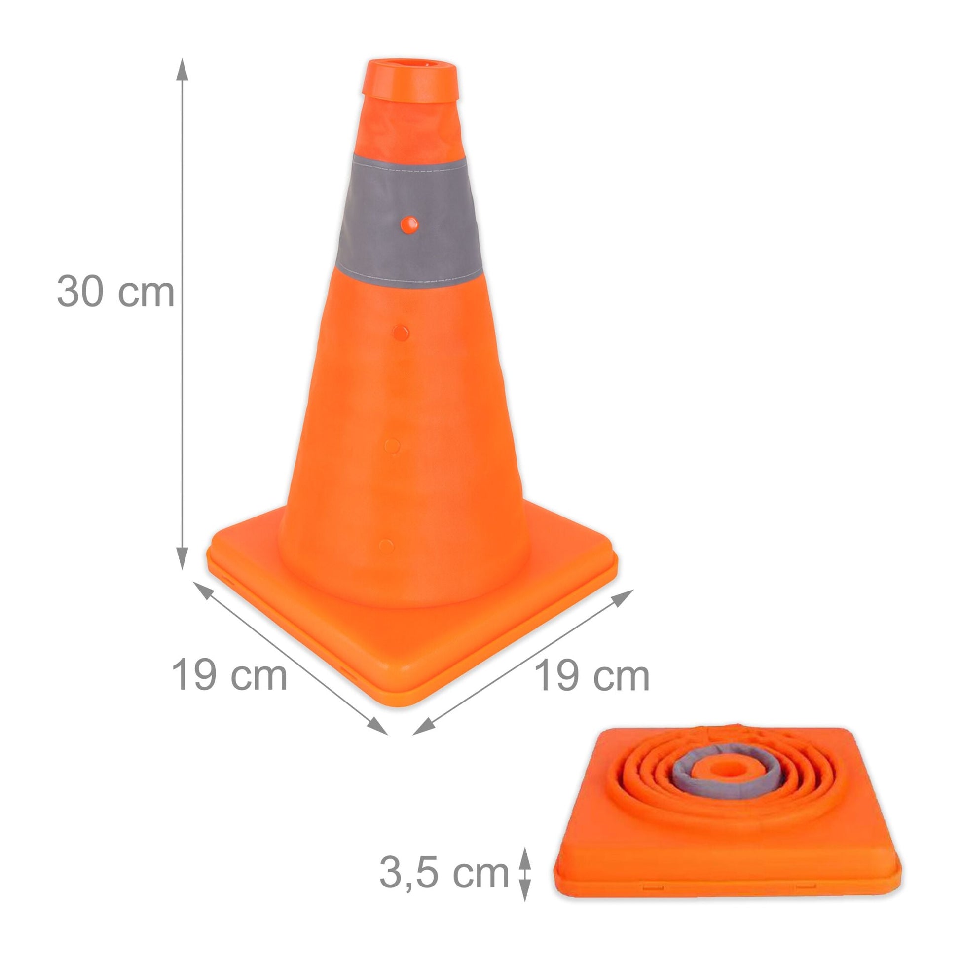 Faltbare Pylonen 4er-Set Orange-Silber von Relaxdays