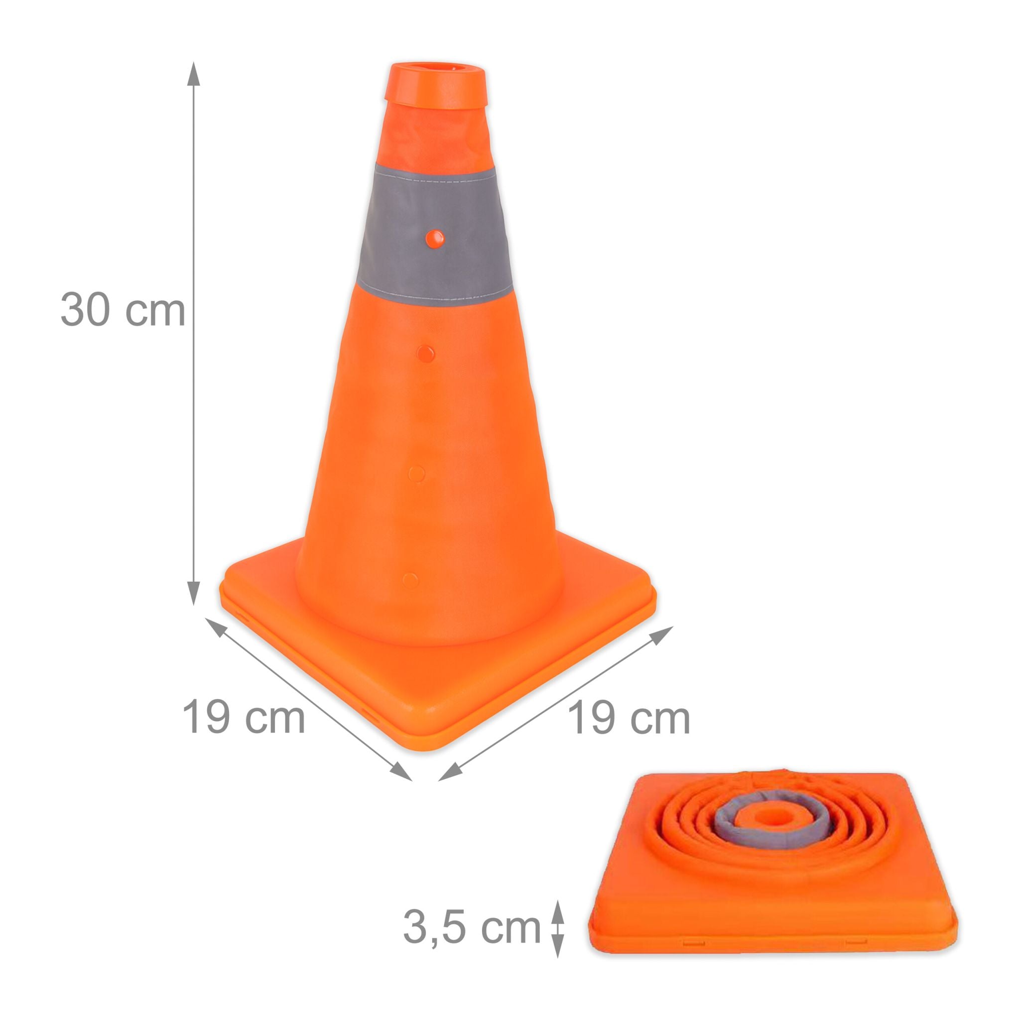 Faltbare Pylonen 4er-Set Orange-Silber von Relaxdays