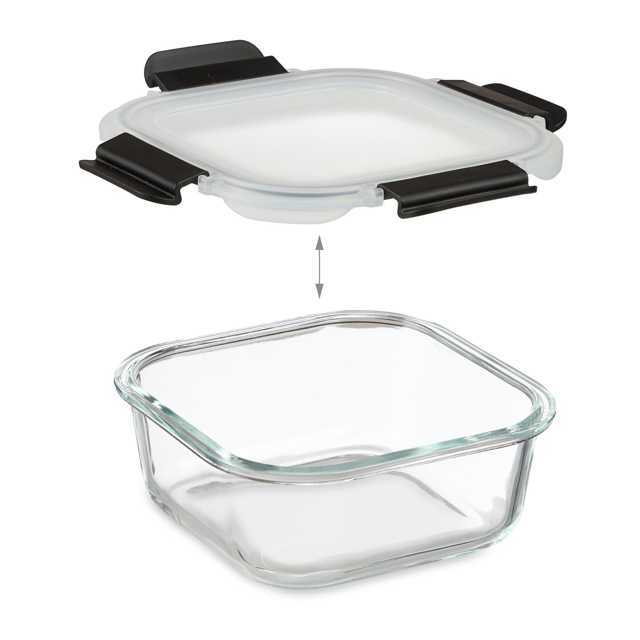 Glasbehälter mit Deckel 12er-Set Schwarz-Transparent von Relaxdays