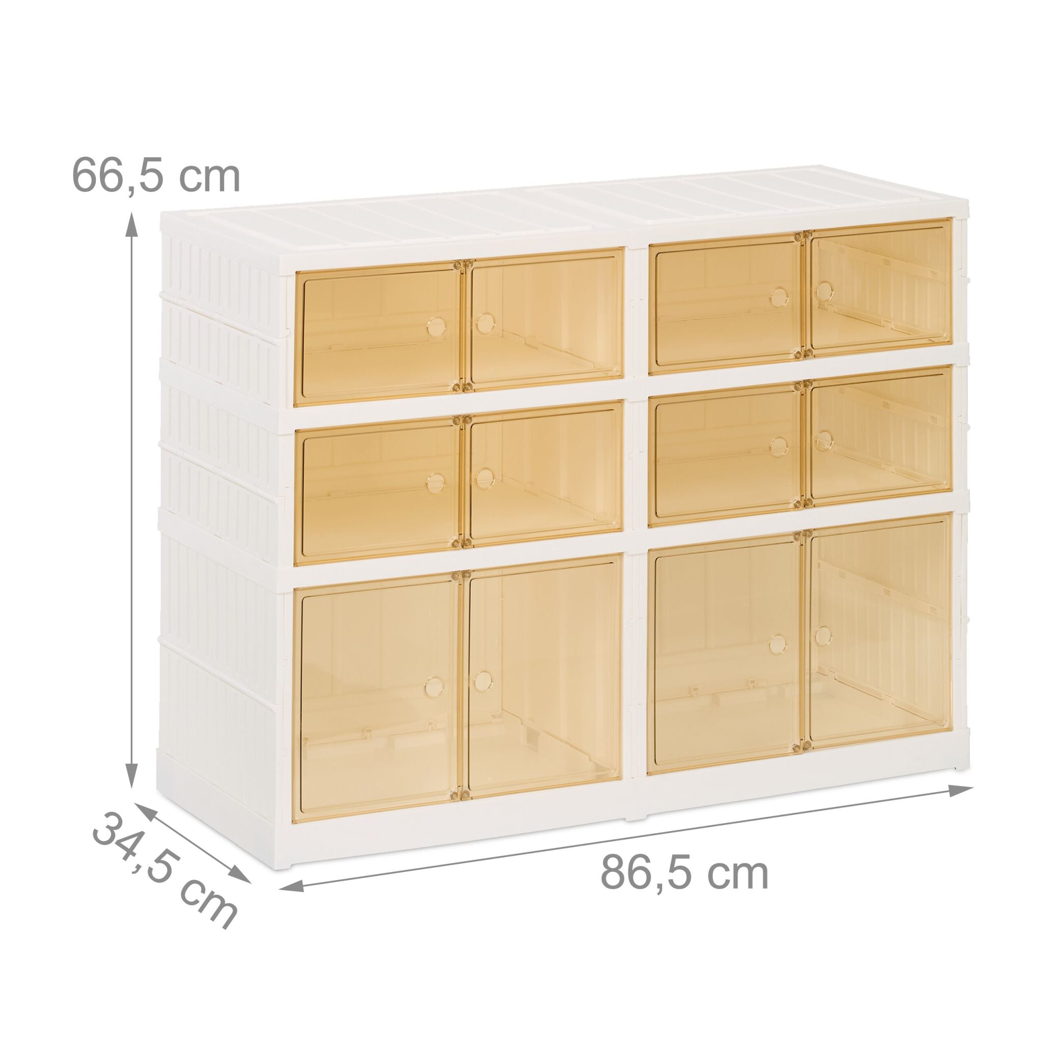 Faltbarer Schuhschrank Weiss-Hellbraun von Relaxdays