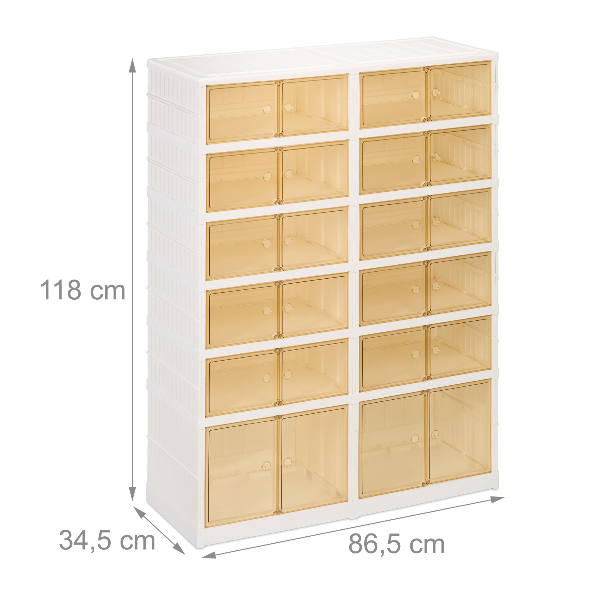 Faltbarer Schuhschrank Weiss-Hellbraun von Relaxdays