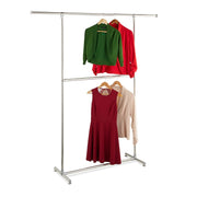 Kleiderständer mit 2 Kleiderstangen Silber von Relaxdays