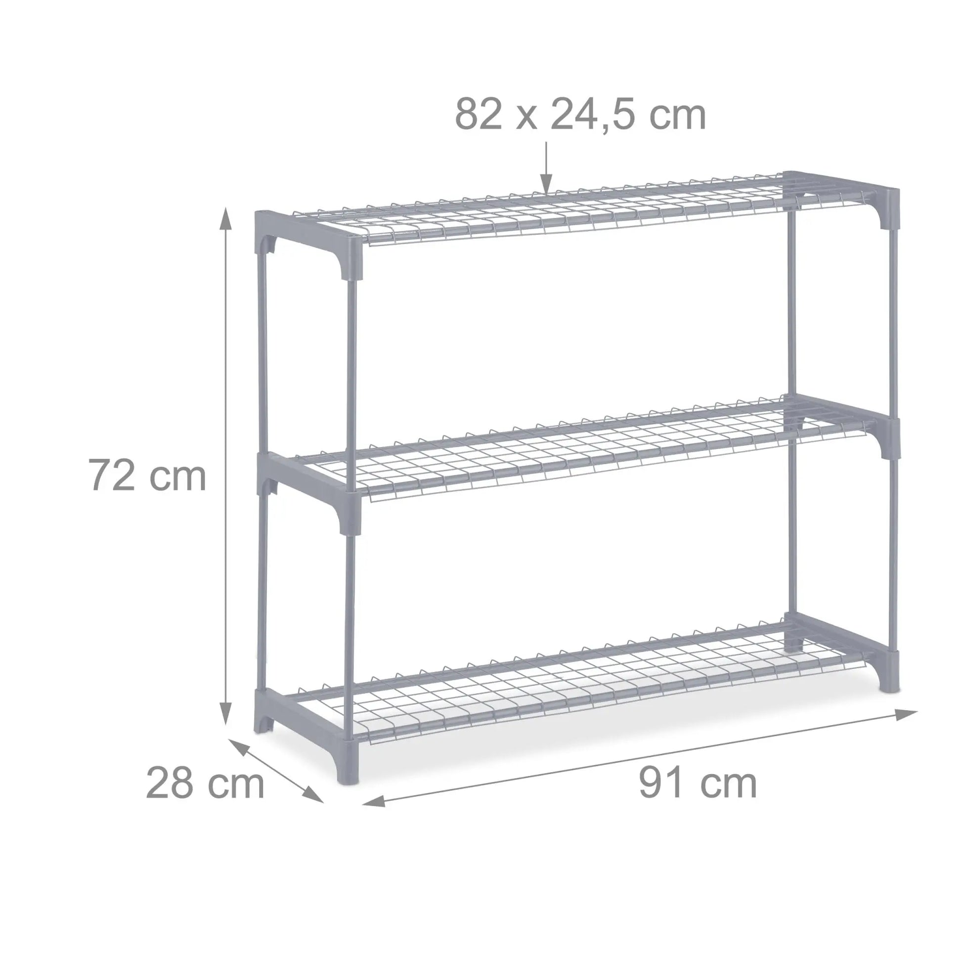 Blumenregal Metall 3 Ebenen Grau von Relaxdays