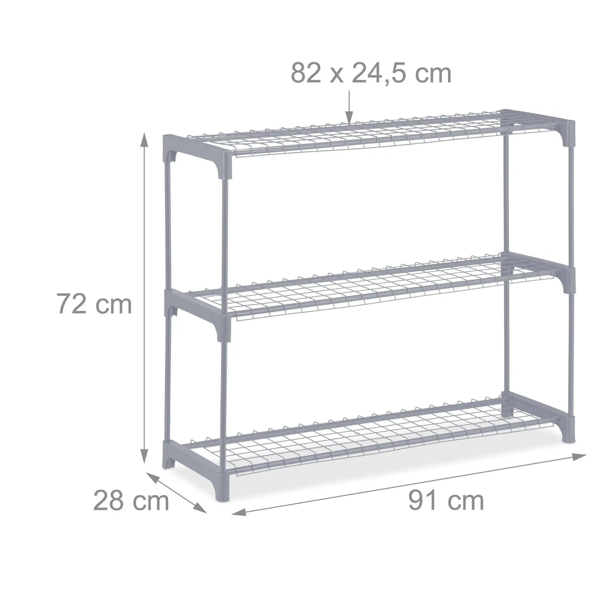 Blumenregal Metall 3 Ebenen Grau von Relaxdays