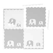 Puzzlematte Elefanten Weiss-Grau von Relaxdays
