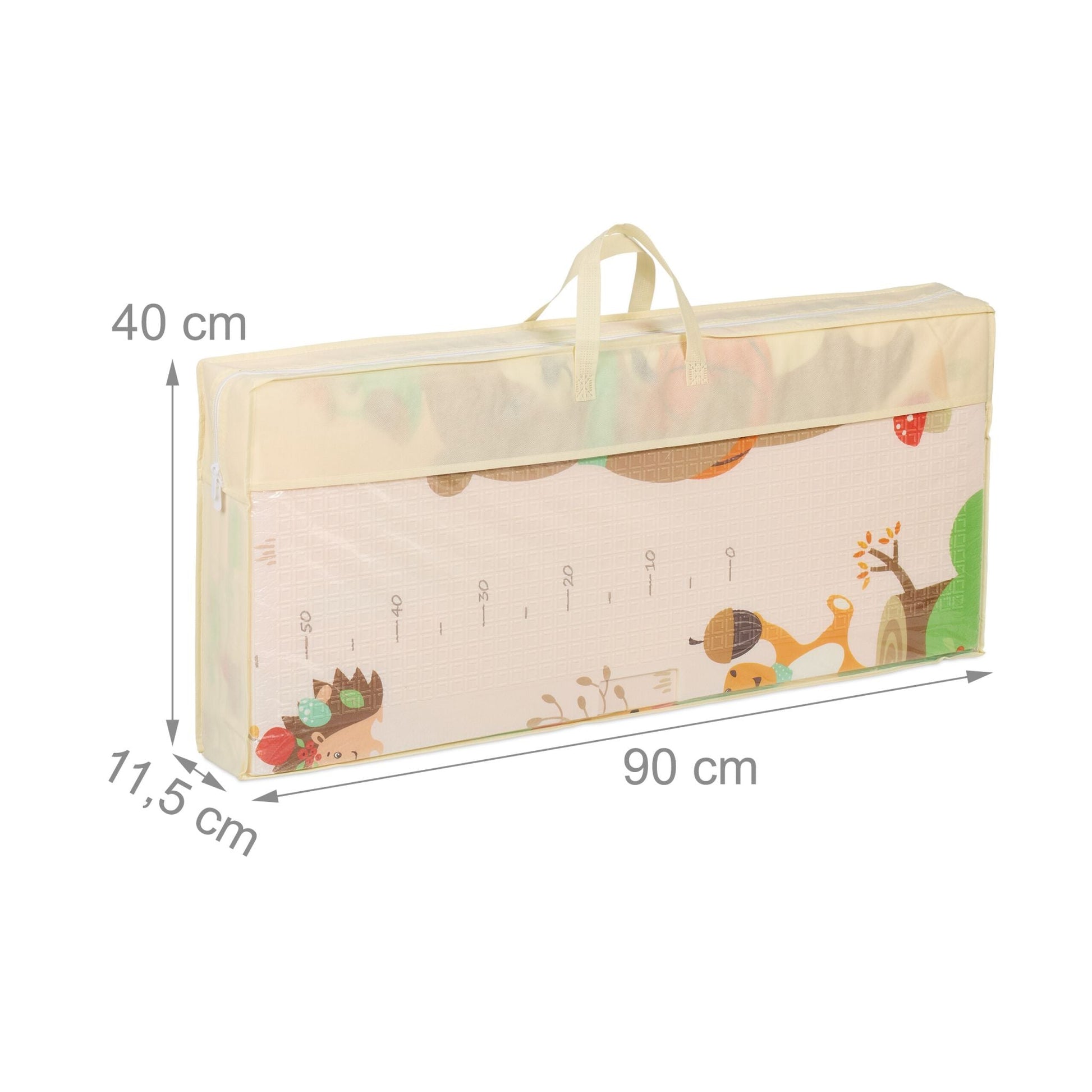 Faltbare Spielmatte Tiere Weiss-Lila-Rosa von Relaxdays