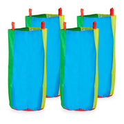 Hüpfsäcke für Kinder 4er-Set Blau-Grün-Rot von Relaxdays