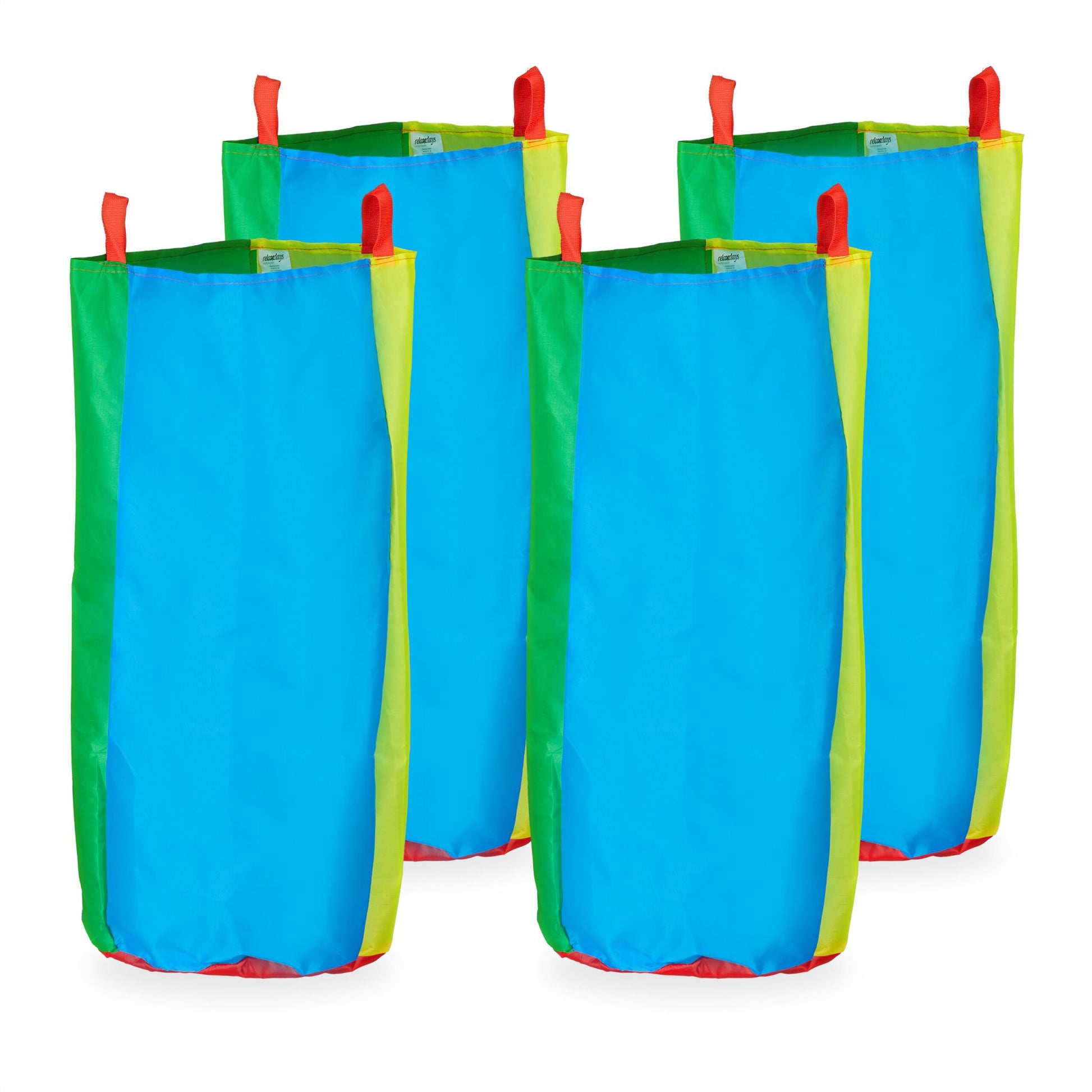 Hüpfsäcke für Kinder 4er-Set Blau-Grün-Rot von Relaxdays