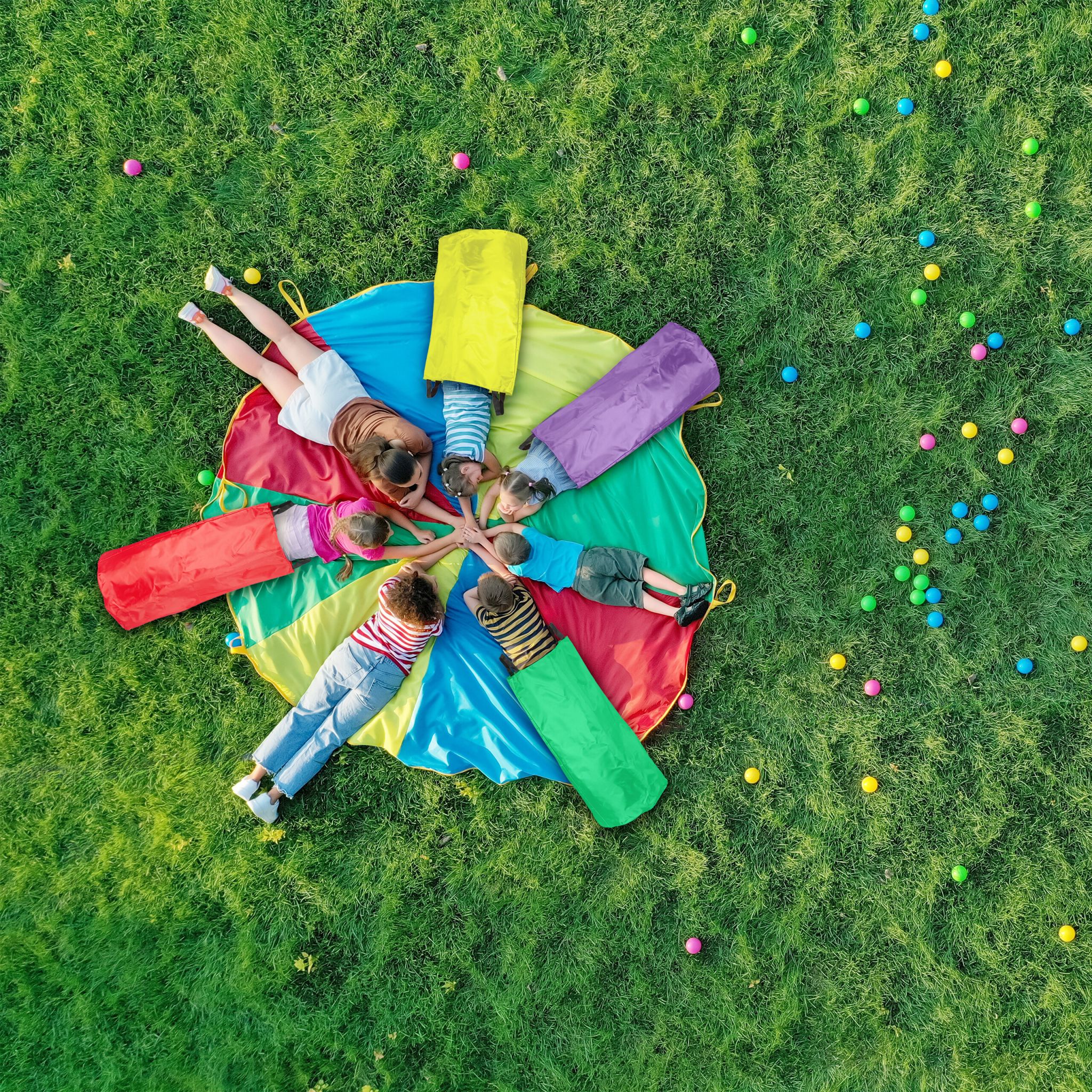Hüpfsäcke für Kinder 4er-Set Grün-Lila-Rot von Relaxdays