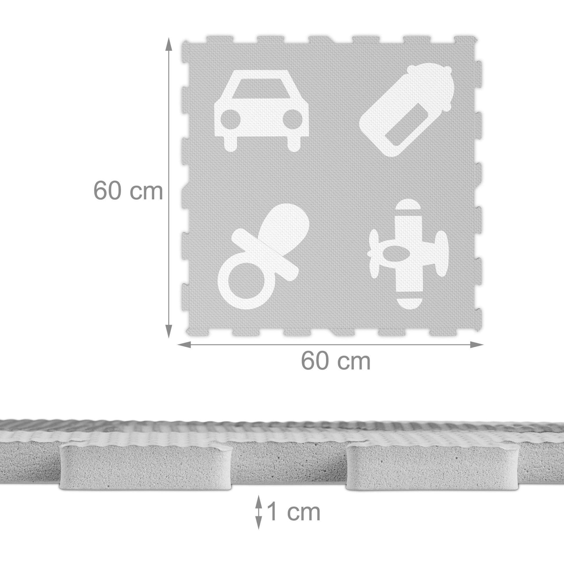 Puzzlematte Symbole Weiss-Grau von Relaxdays