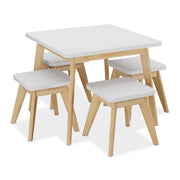 Kindersitzgruppe 5tlg. Weiss-Hellbraun von Relaxdays
