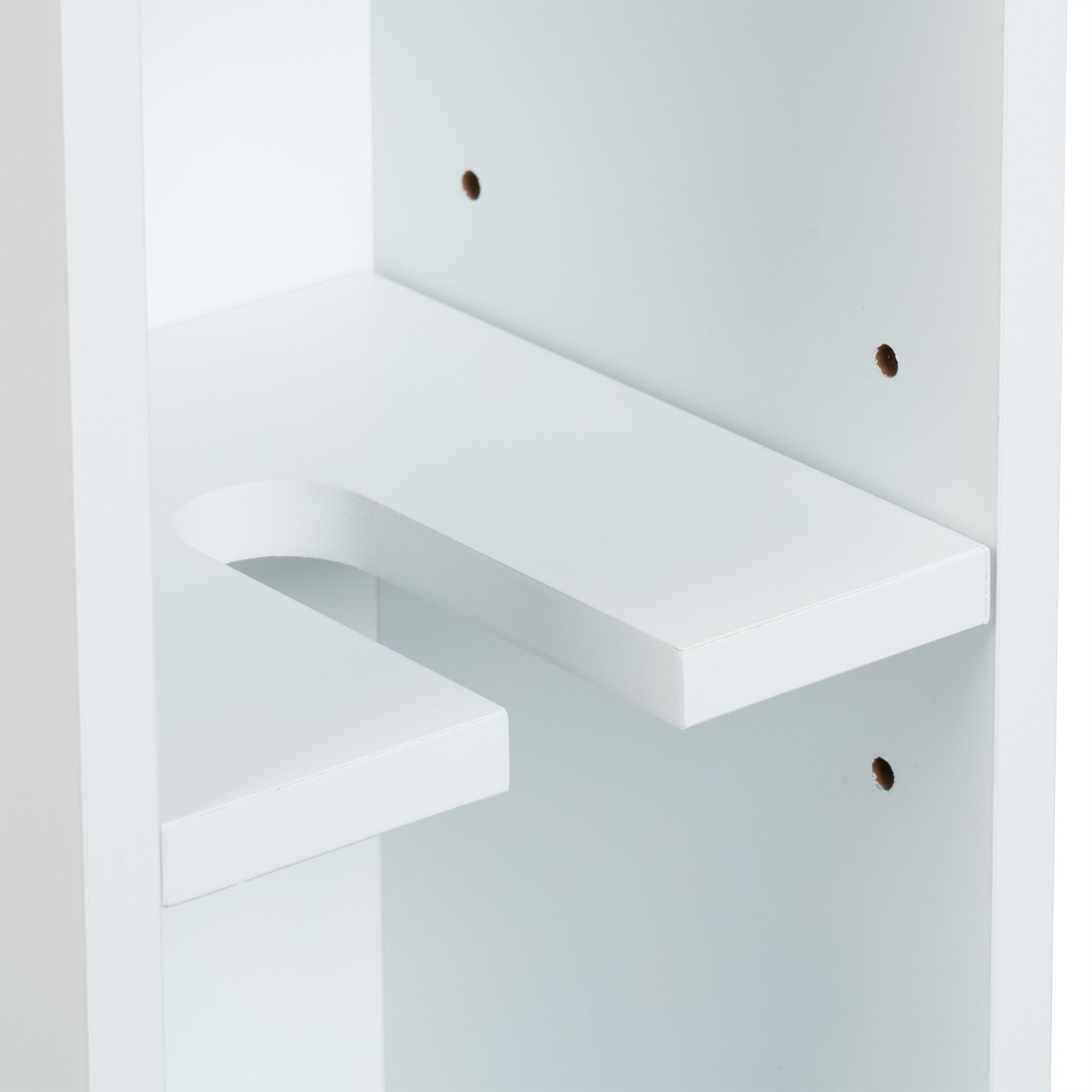 Nischenschrank mit Bambusablage Weiss-Hellbraun