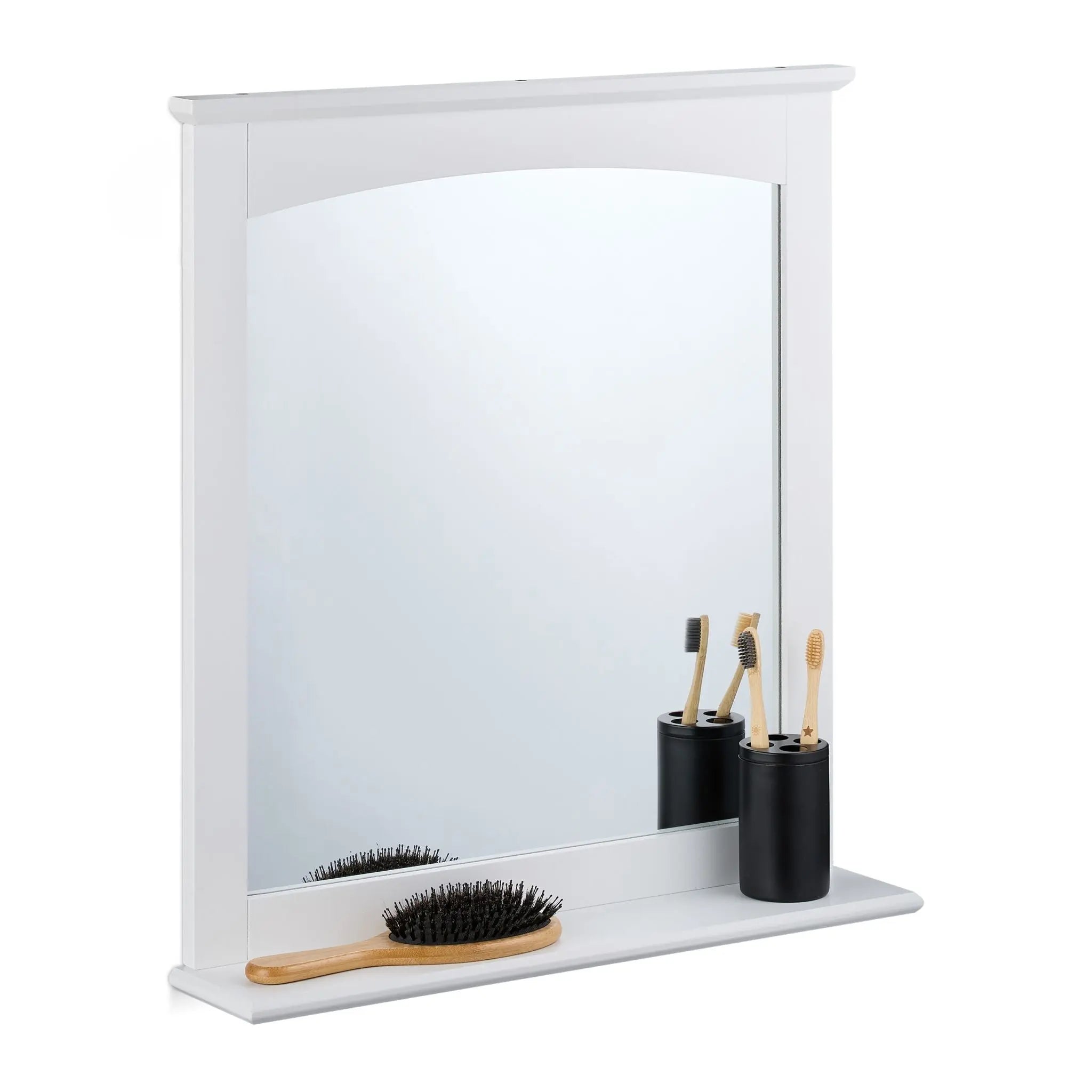 Badezimmerspiegel mit Ablage MDF Weiss von Relaxdays