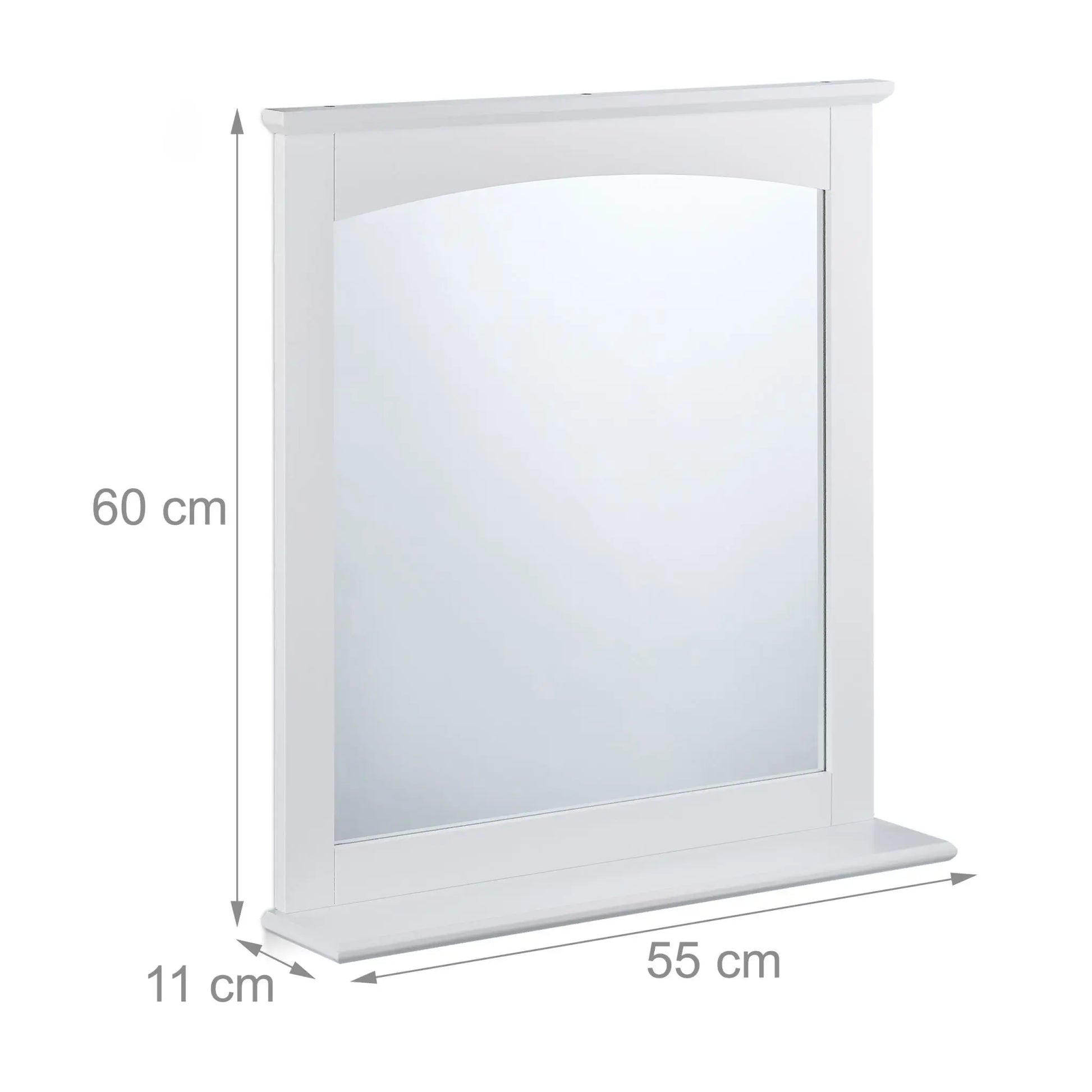 Badezimmerspiegel mit Ablage MDF Weiss von Relaxdays