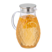 Glaskaraffe mit Deckel 2L Silber-Transparent von Relaxdays