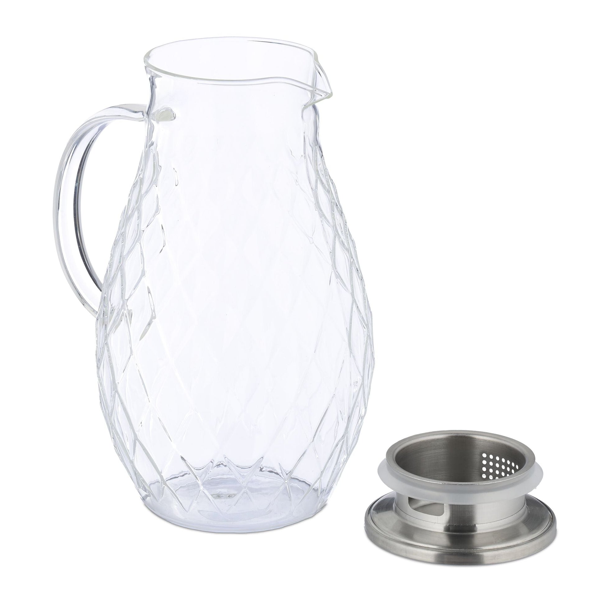 Glaskaraffe mit Deckel 2L Silber-Transparent von Relaxdays