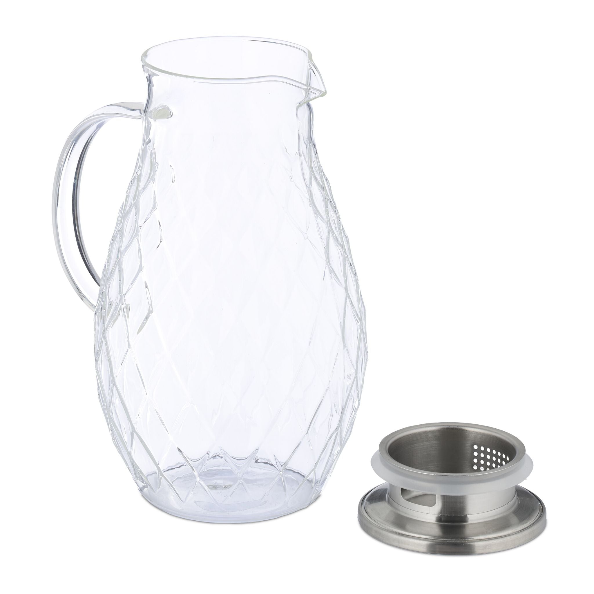 Glaskaraffe mit Deckel 2L Silber-Transparent von Relaxdays