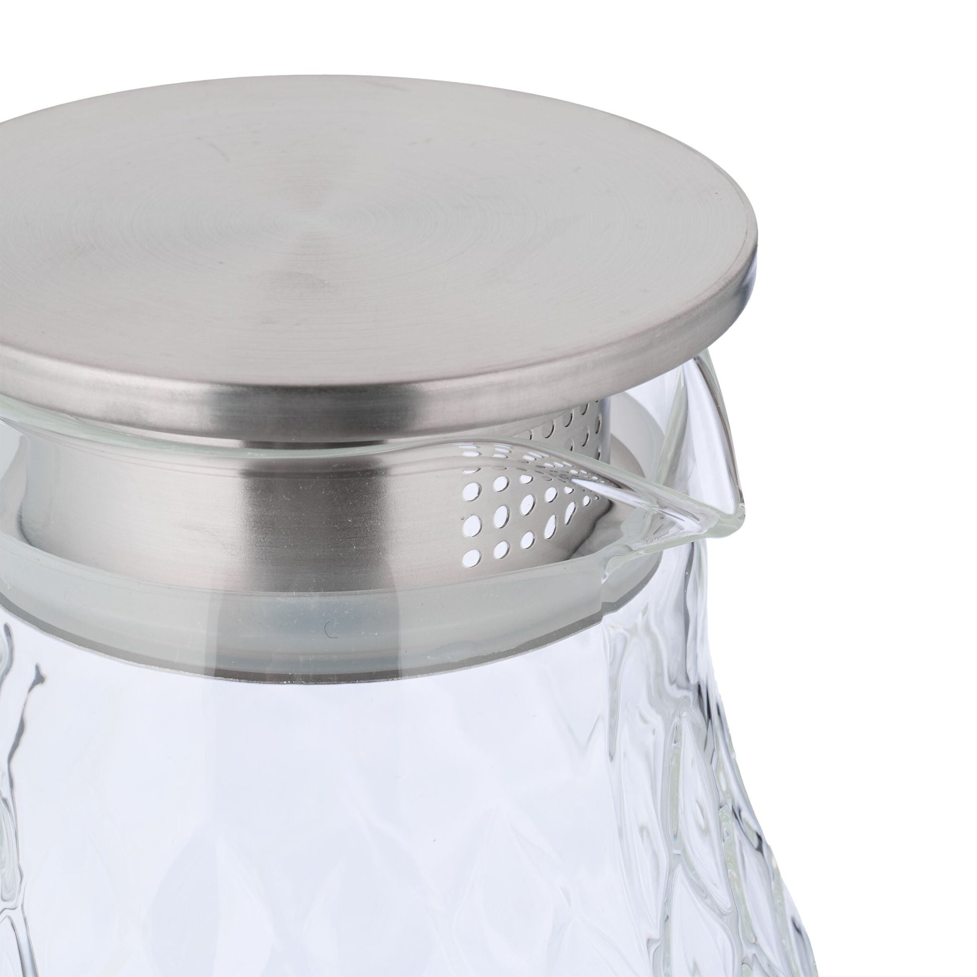 Glaskaraffe mit Deckel 2L Silber-Transparent von Relaxdays