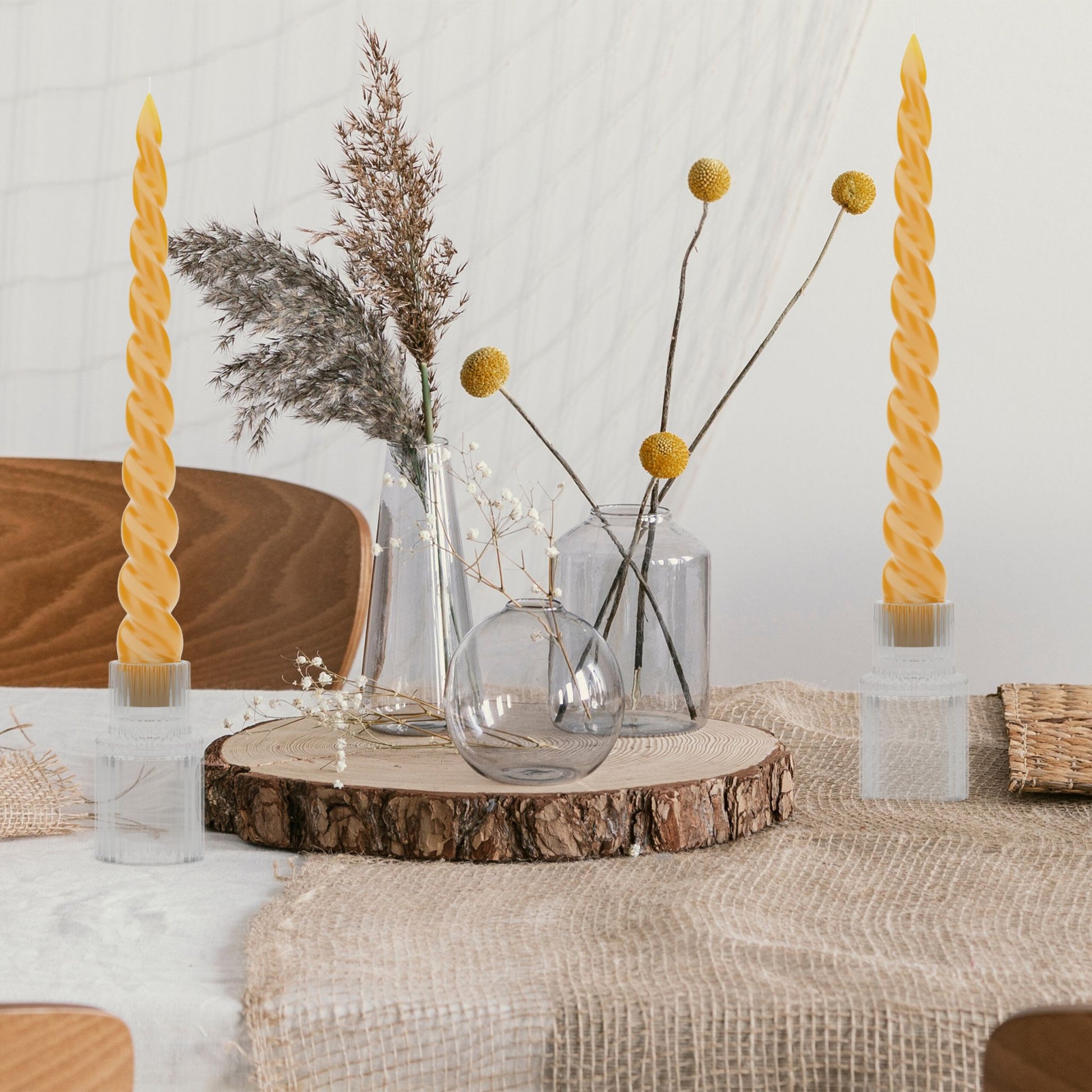 Kerzenständer geriffelt 20er-Set Transparent von Relaxdays
