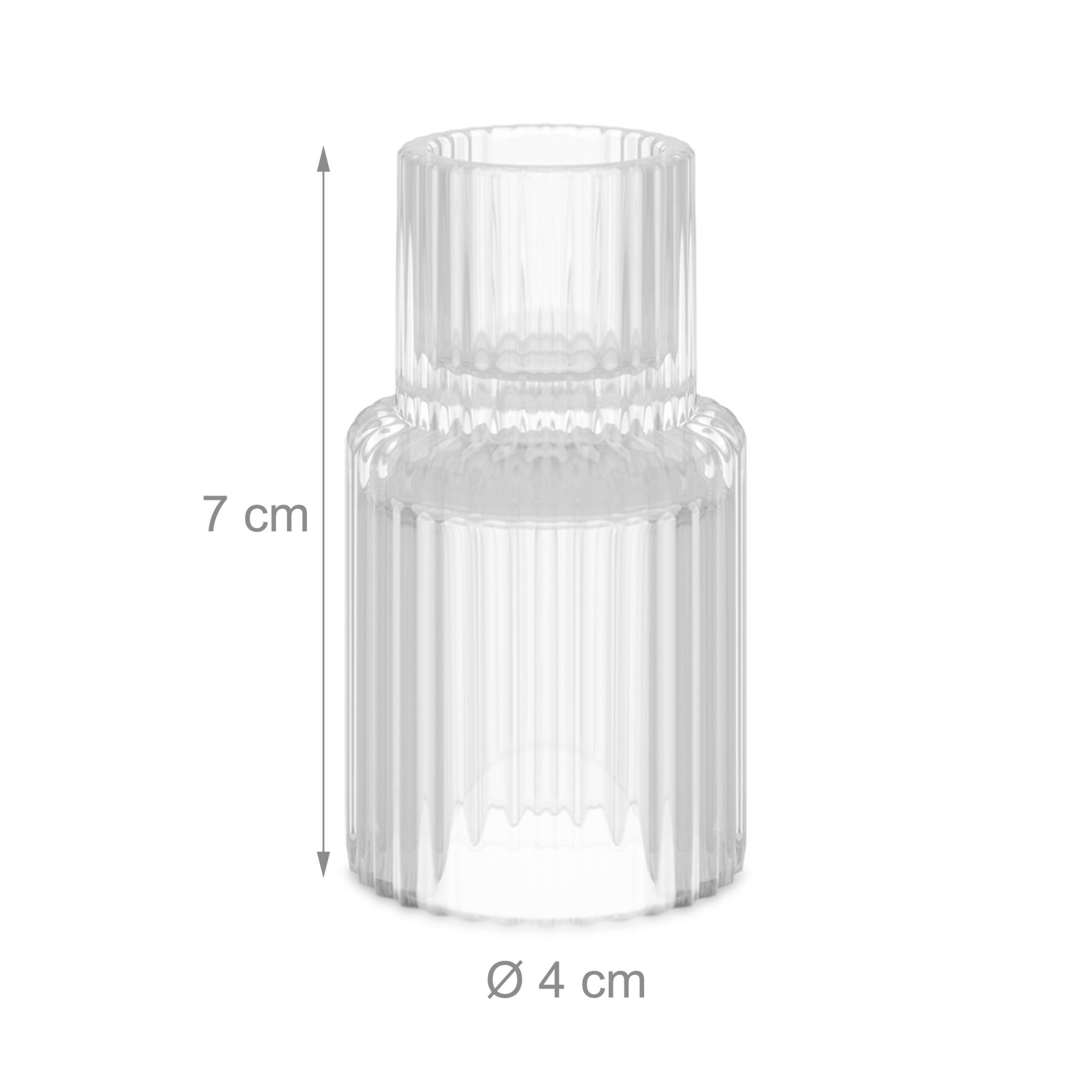 Kerzenständer geriffelt 20er-Set Transparent von Relaxdays
