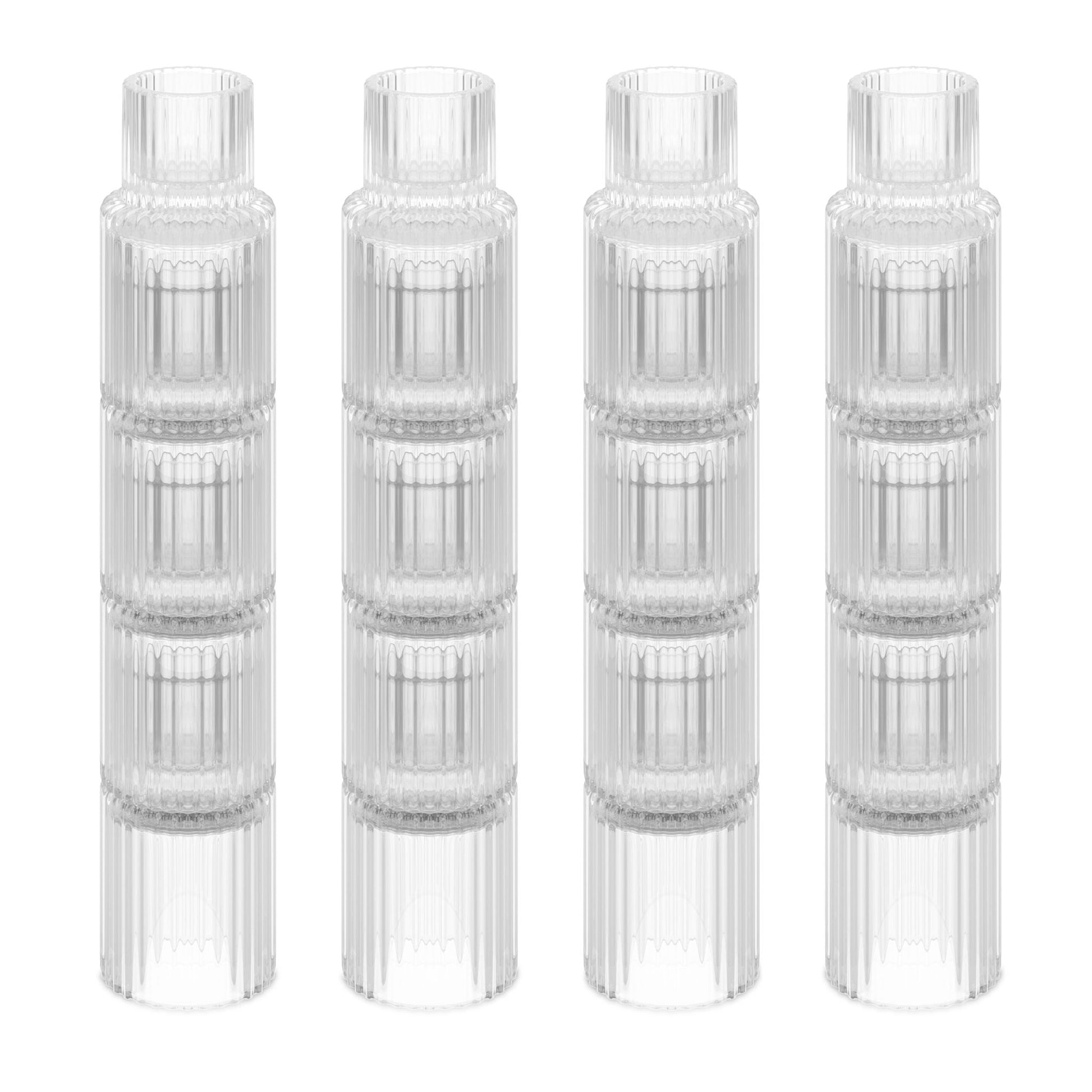 Kerzenständer geriffelt 20er-Set Transparent von Relaxdays