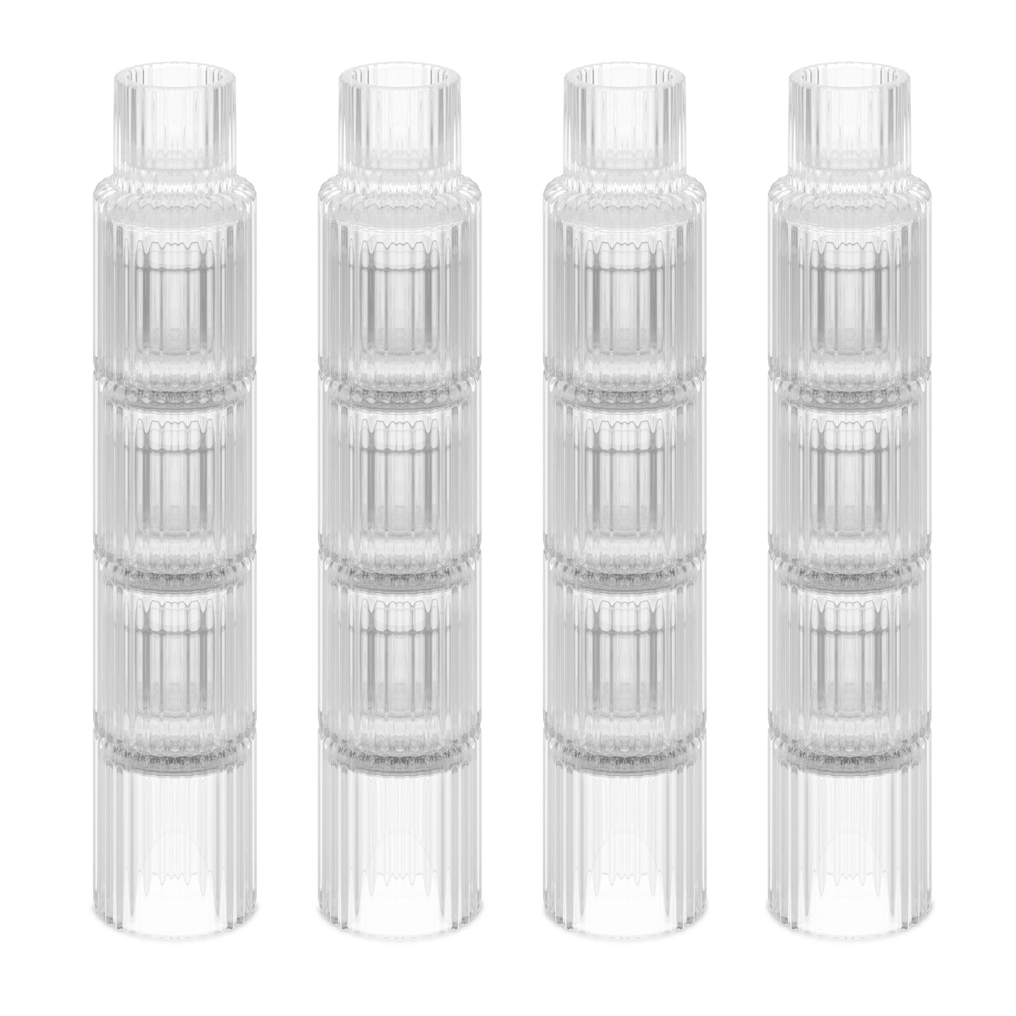 Kerzenständer geriffelt 20er-Set Transparent von Relaxdays
