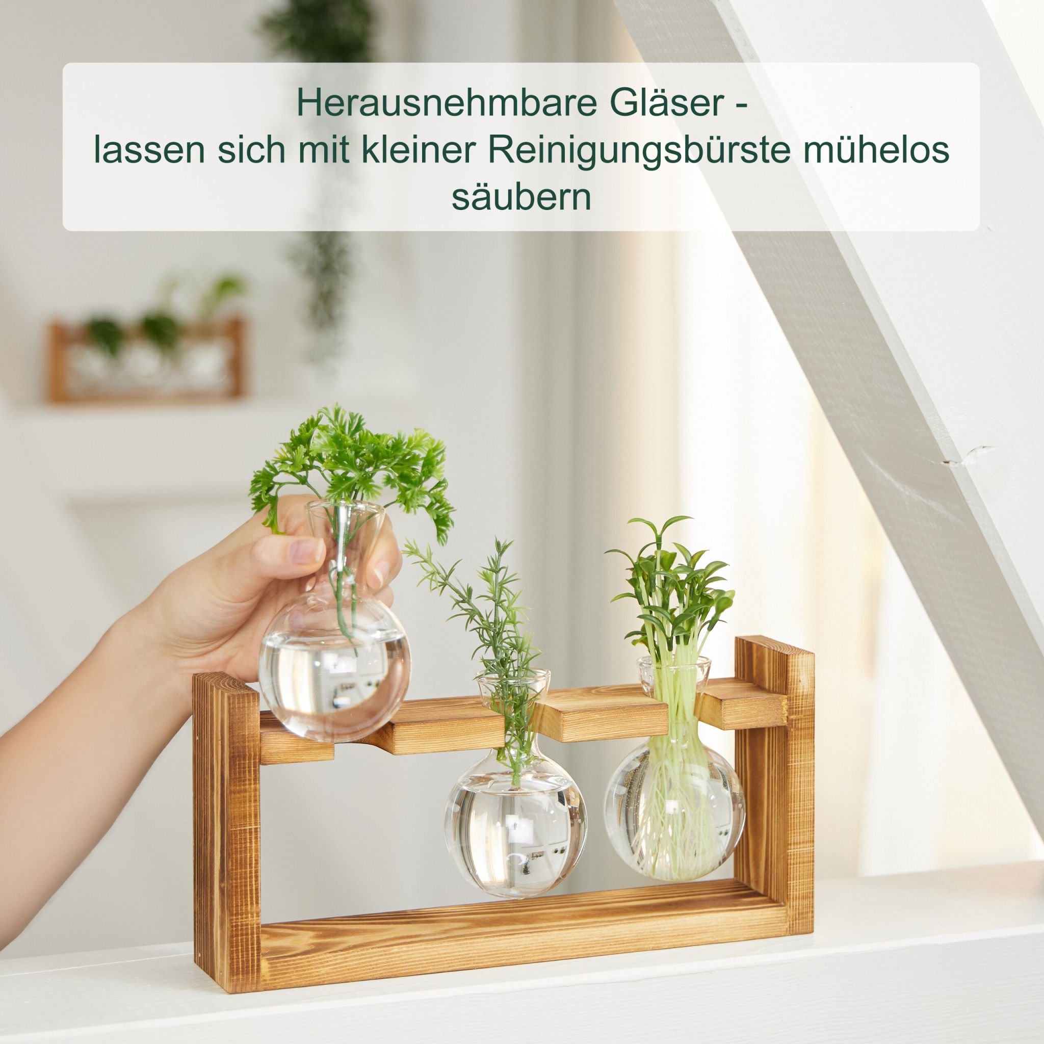 Reagenzglas Vase mit Ständer Braun-Transparent von Relaxdays