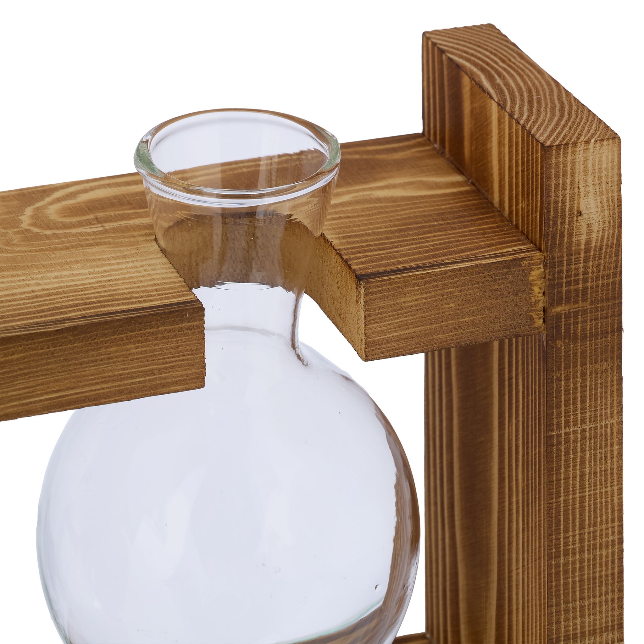 Reagenzglas Vase mit Ständer Braun-Transparent von Relaxdays