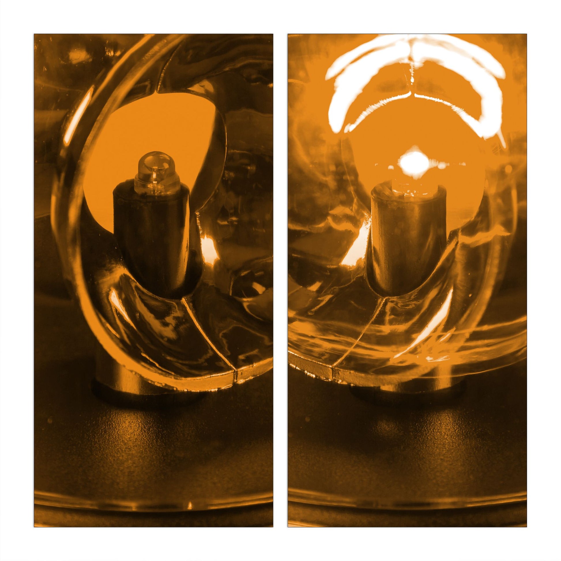 Rundumleuchte 2er-Set Orange-Schwarz von Relaxdays