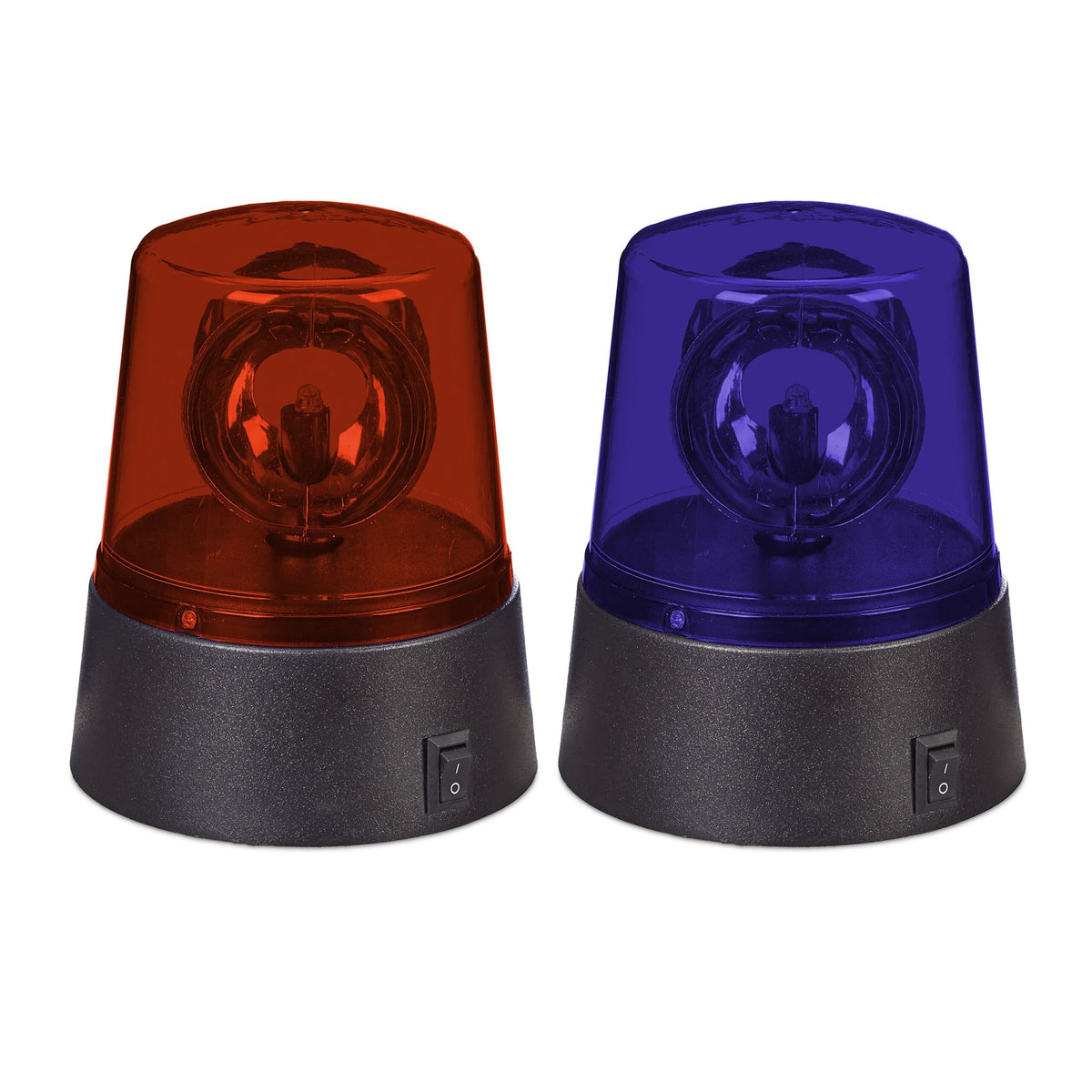 Rundumleuchte 2er-Set Blau-Rot-Schwarz von Relaxdays