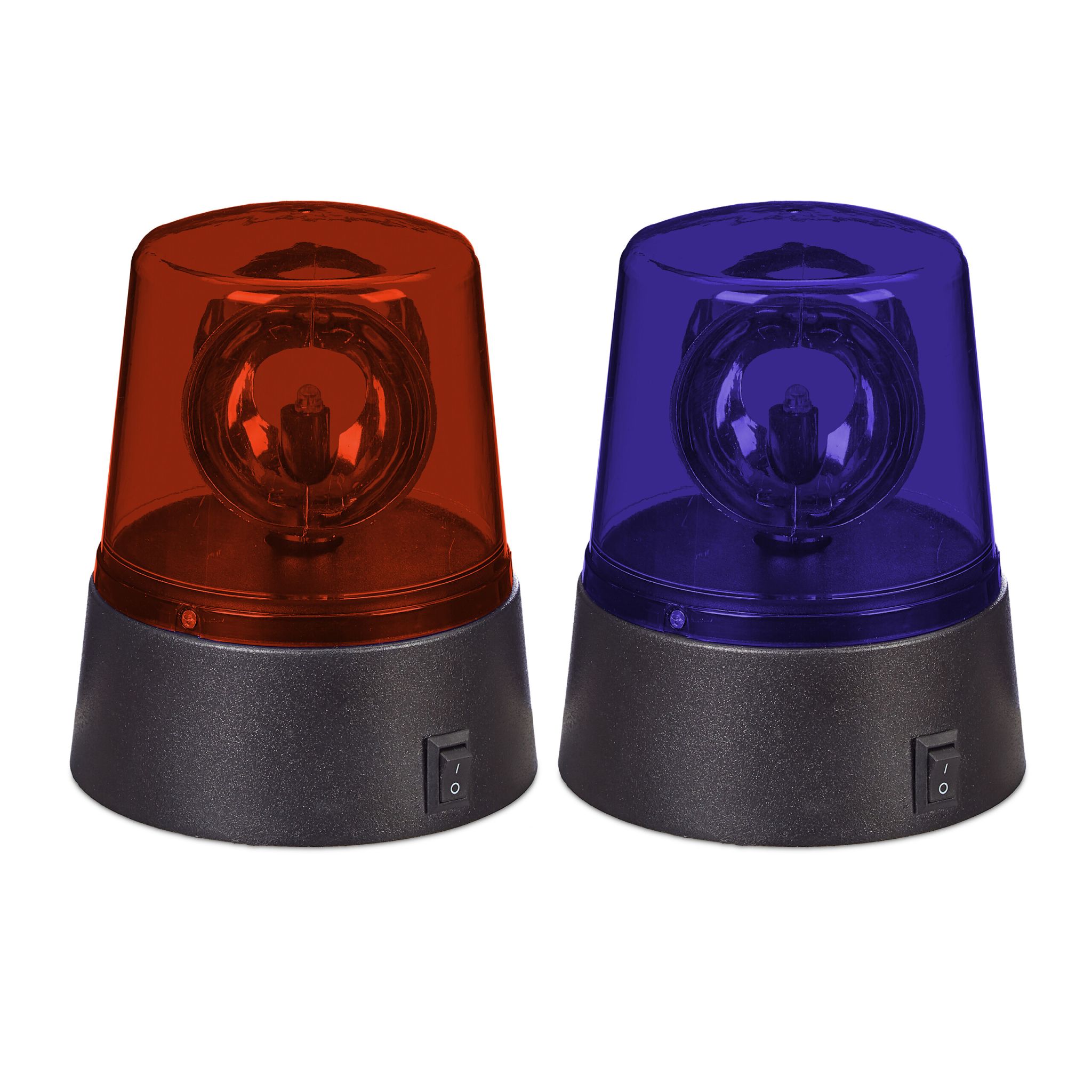 Rundumleuchte 2er-Set Blau-Rot-Schwarz von Relaxdays
