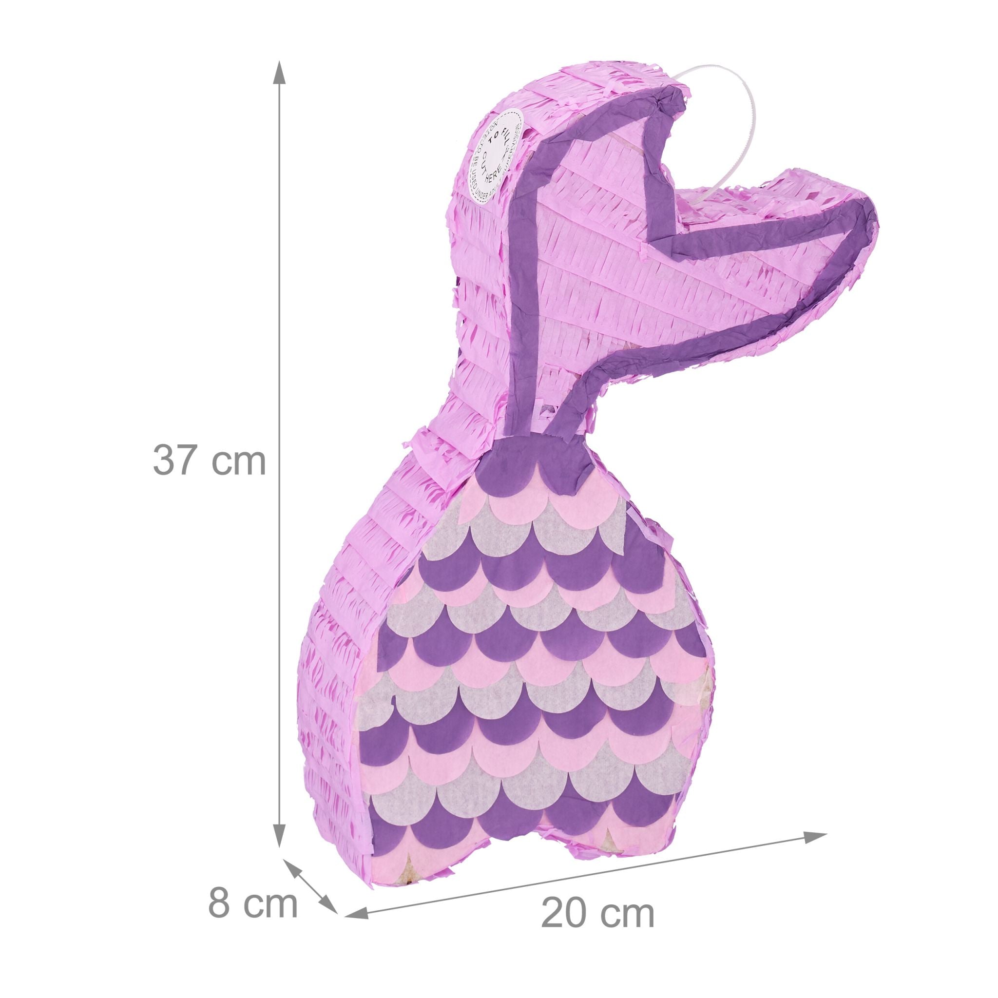 Pinata Meerjungfrau mit Stab und Maske Lila-Rosa von Relaxdays