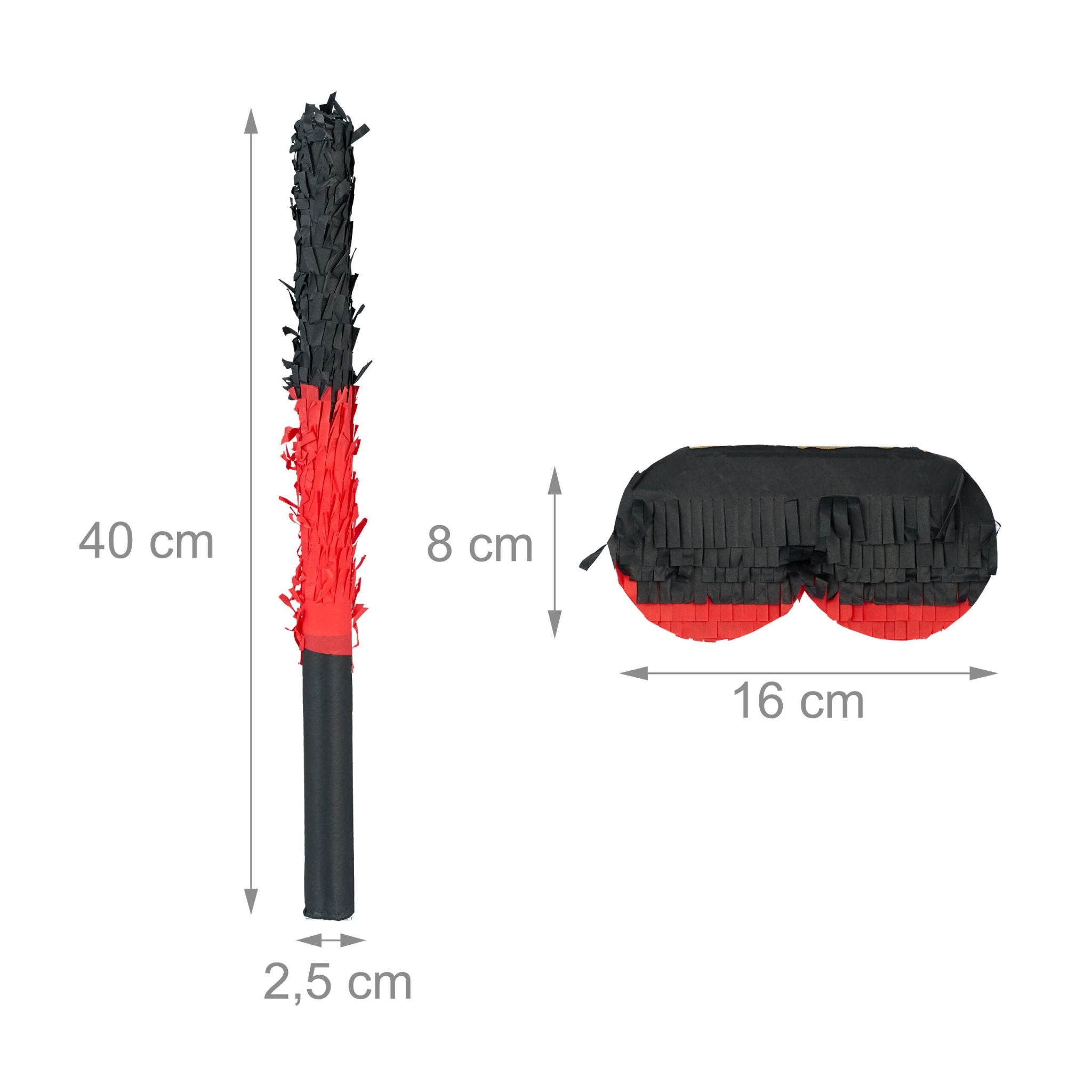 Pinata Controller mit Stab und Maske Blau-Rot-Schwarz von Relaxdays