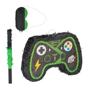 Pinata Set Controller mit Stab und Maske Dunkelgrün-Grün-Schwarz von Relaxdays