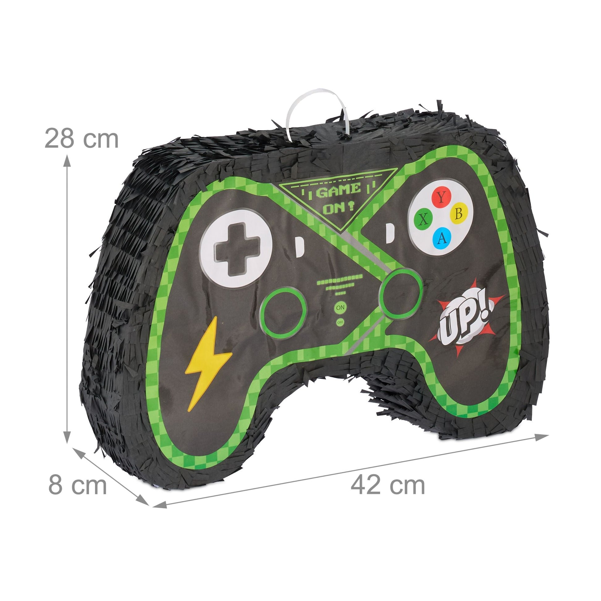 Pinata Set Controller mit Stab und Maske Dunkelgrün-Grün-Schwarz von Relaxdays