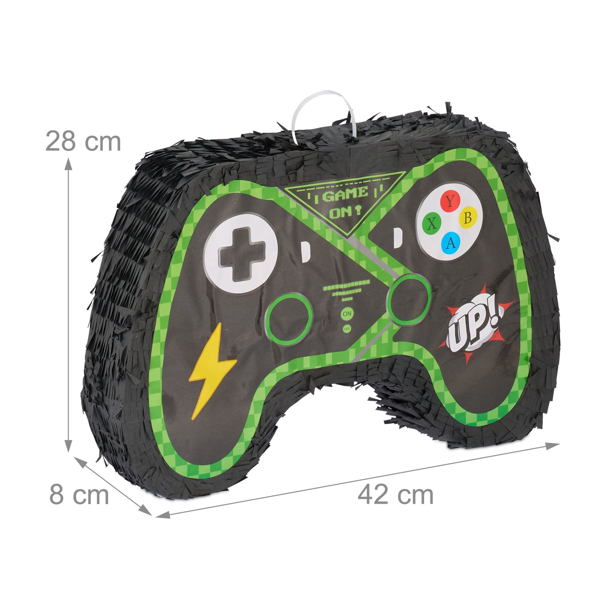 Pinata Set Controller mit Stab und Maske Dunkelgrün-Grün-Schwarz von Relaxdays