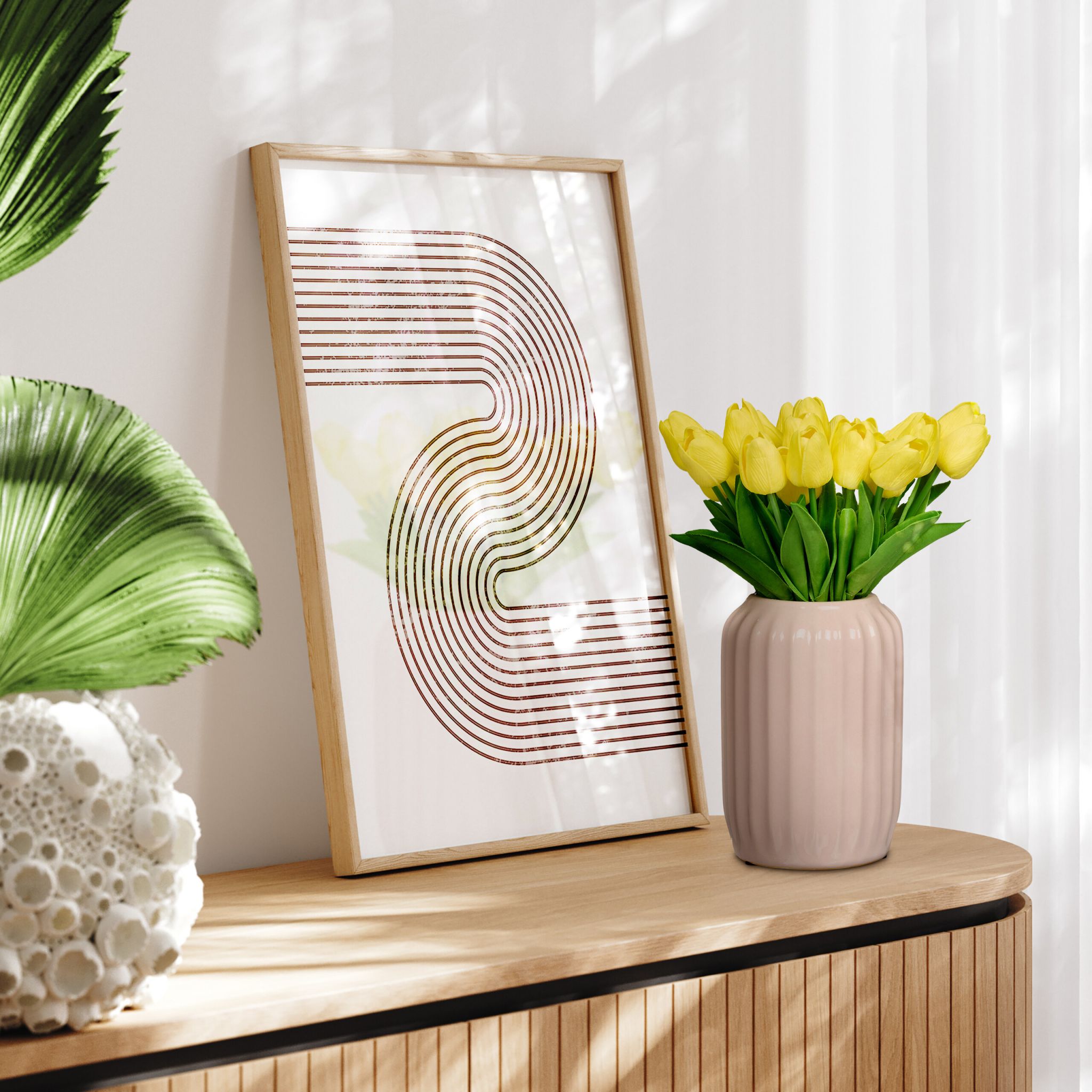 Künstliche Tulpen 24er-Set Gelb-Grün von Relaxdays