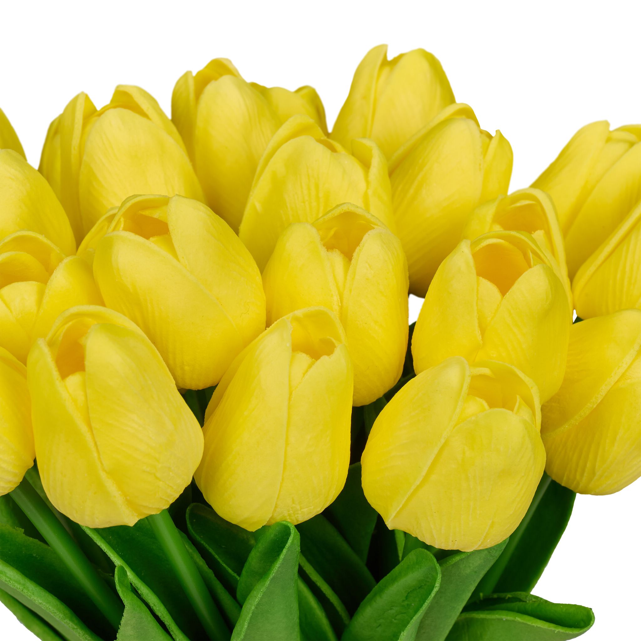 Künstliche Tulpen 24er-Set Gelb-Grün von Relaxdays