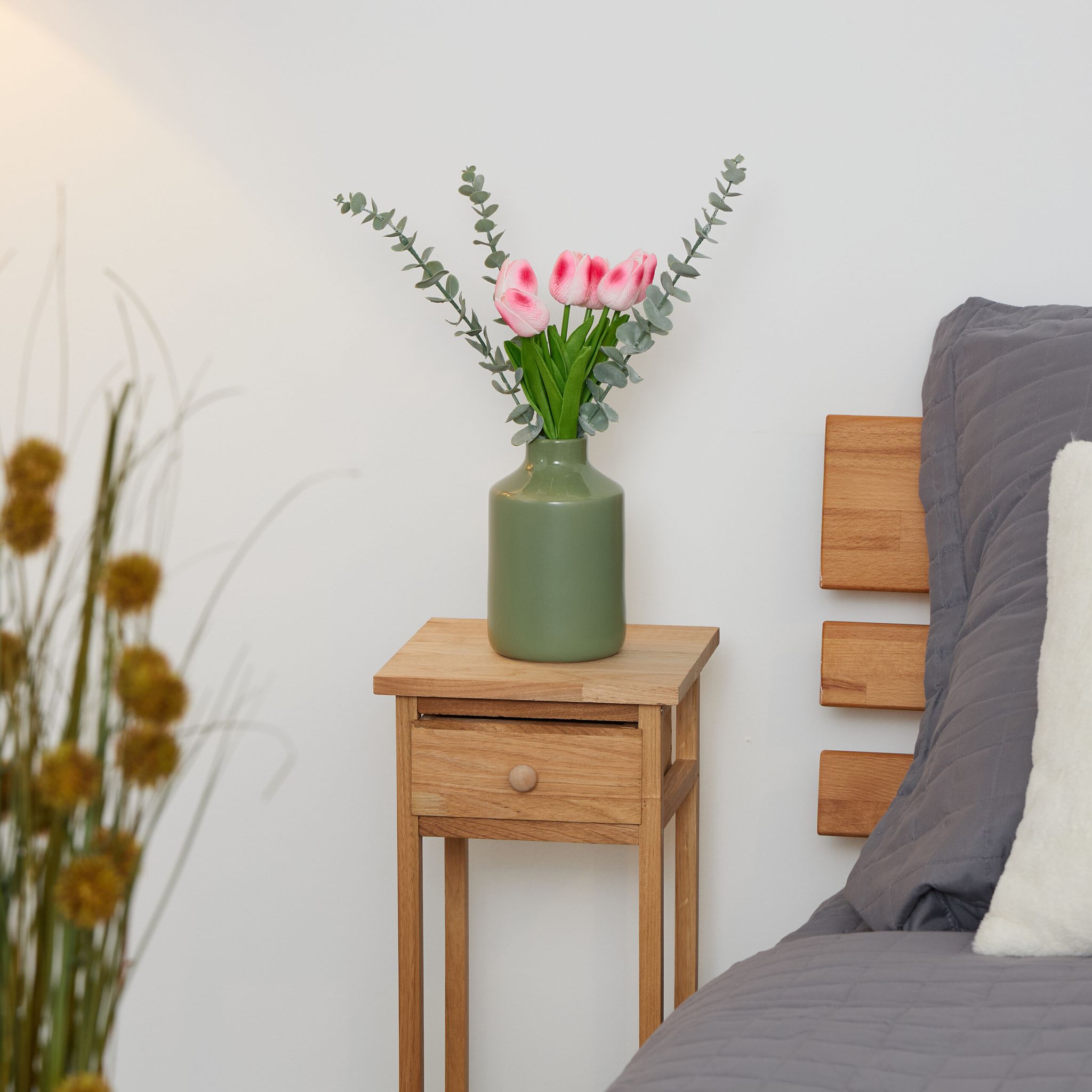 Künstliche Tulpen 24er-Set Grün-Pink von Relaxdays