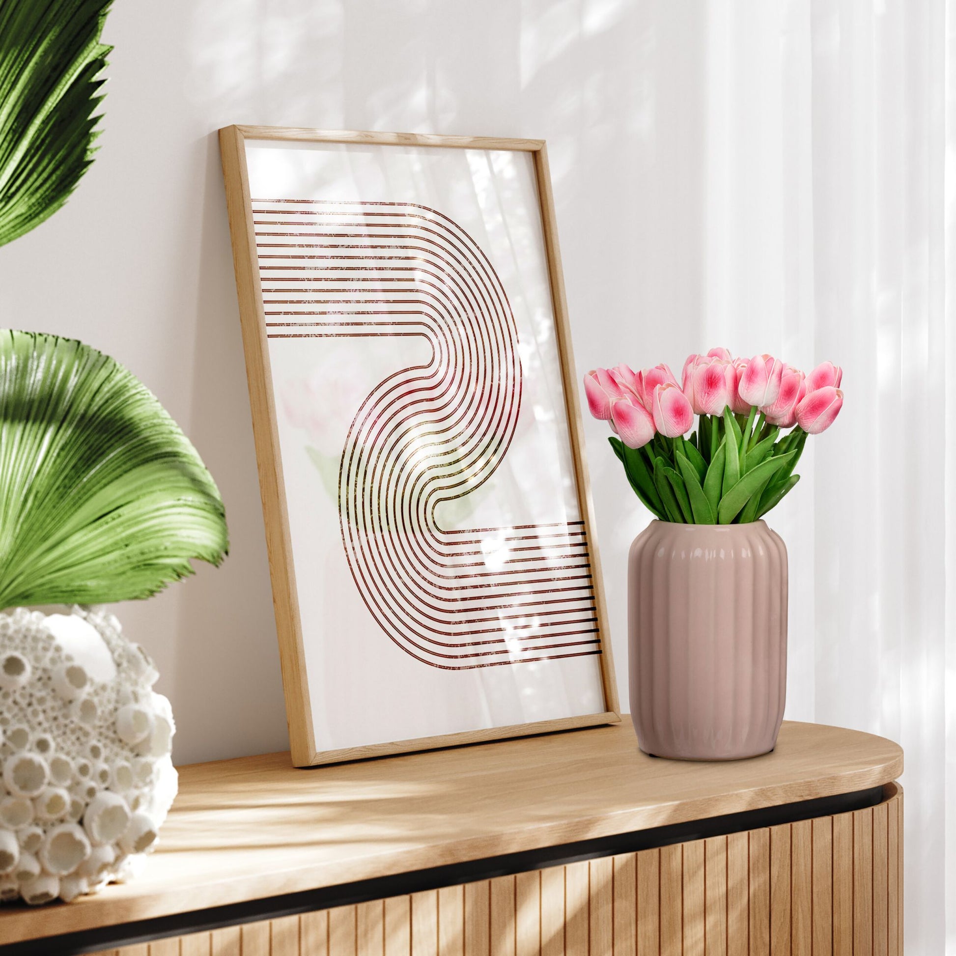 Künstliche Tulpen 24er-Set Grün-Pink von Relaxdays