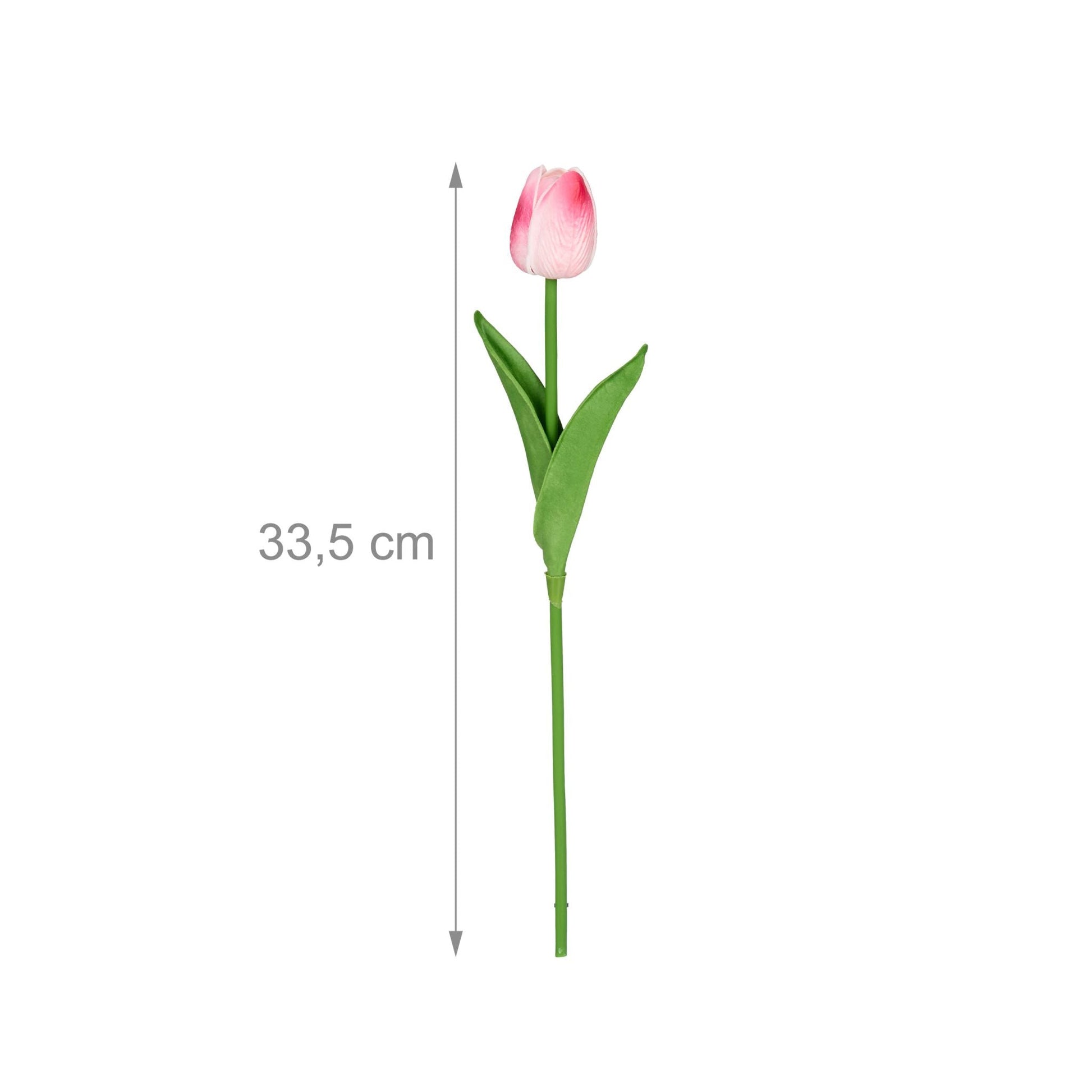 Künstliche Tulpen 24er-Set Grün-Pink von Relaxdays
