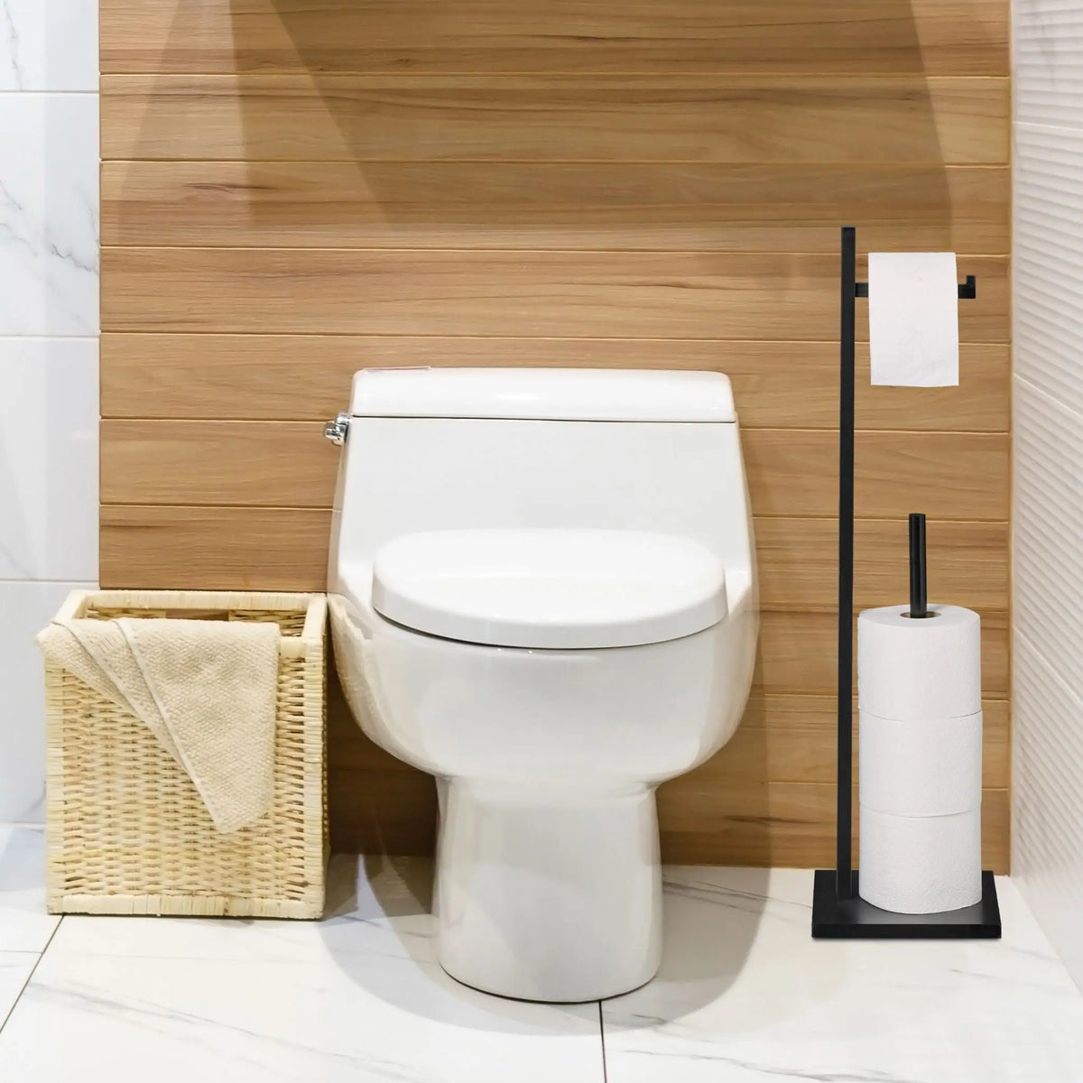 Toilettenpapierhalter für 5 Rollen Schwarz von Relaxdays