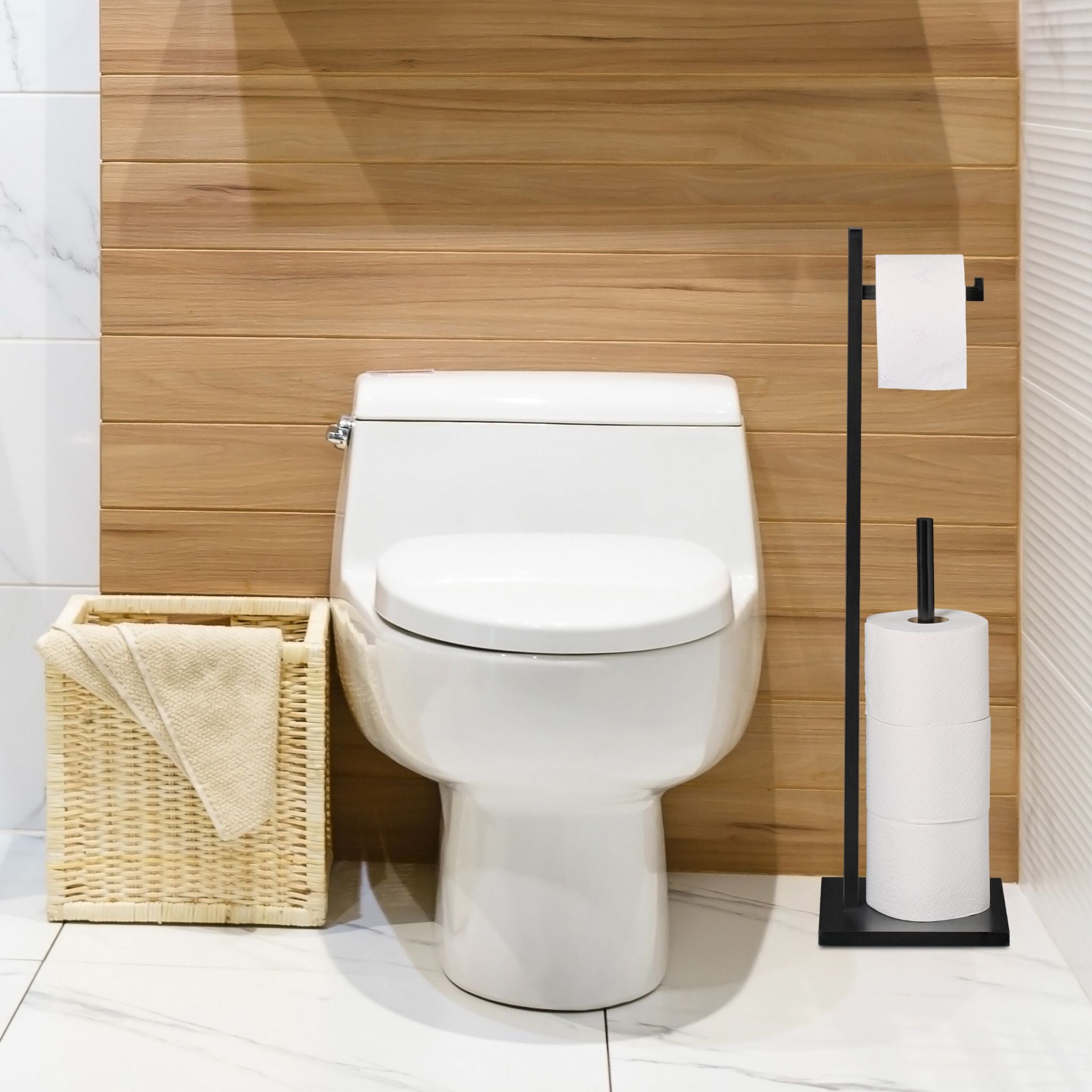 Toilettenpapierhalter für 5 Rollen Schwarz von Relaxdays
