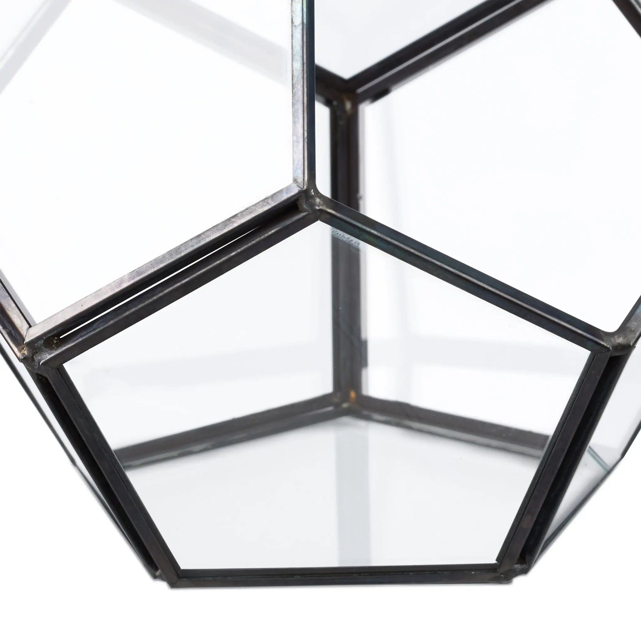 Geometrisches Pflanzenterrarium Glas Schwarz-Transparent von Relaxdays
