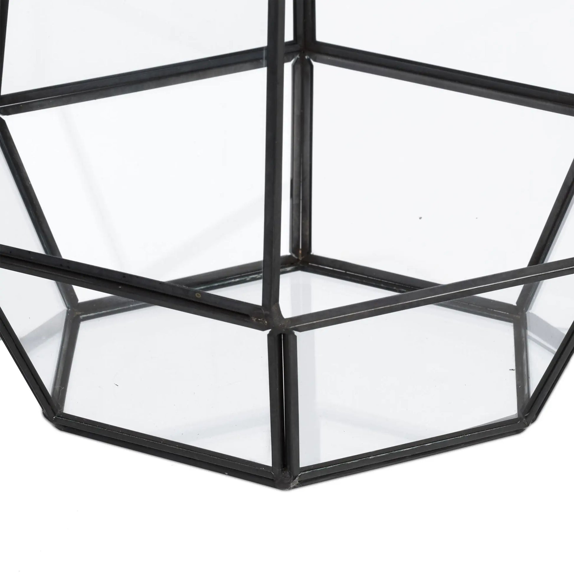 Geometrisches Pflanzenterrarium Glas Schwarz-Transparent von Relaxdays