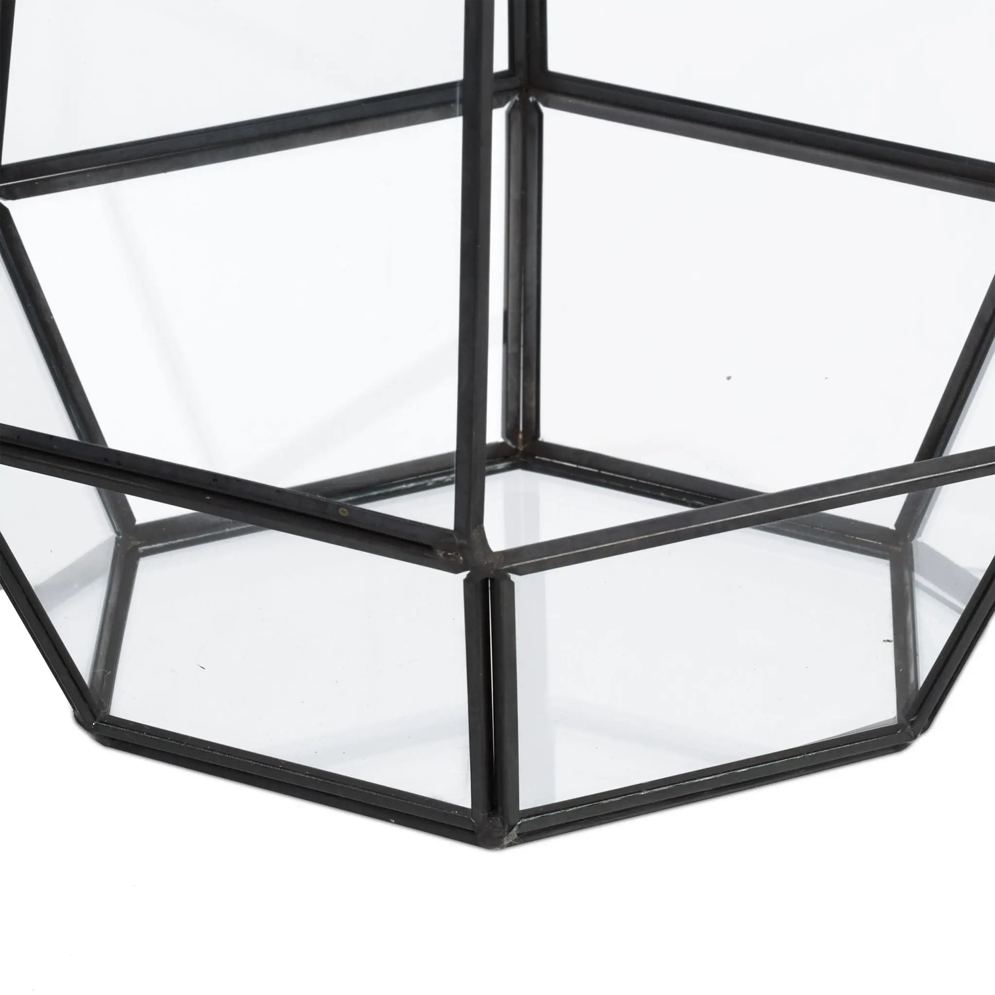 Geometrisches Pflanzenterrarium Glas Schwarz-Transparent von Relaxdays