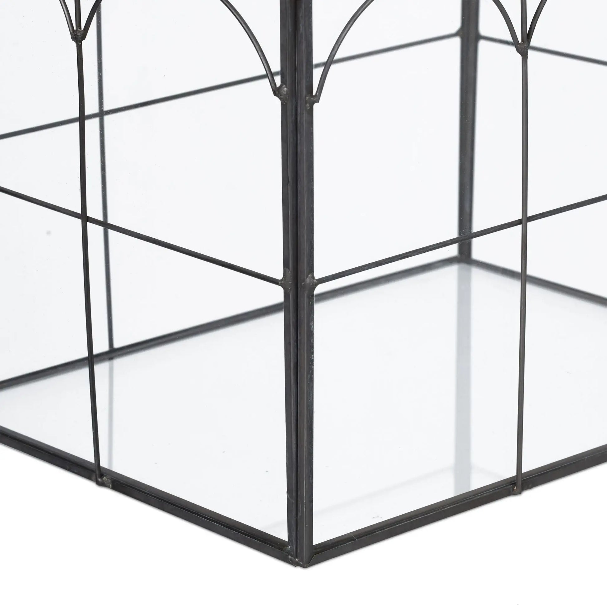 Pflanzenterrarium Glas Hausform Schwarz-Transparent von Relaxdays