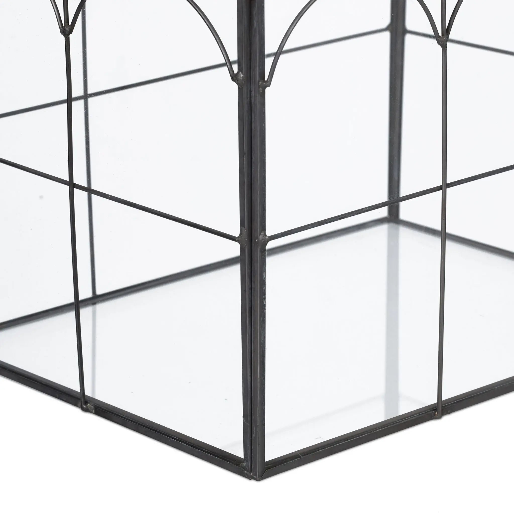 Pflanzenterrarium Glas Hausform Schwarz-Transparent von Relaxdays